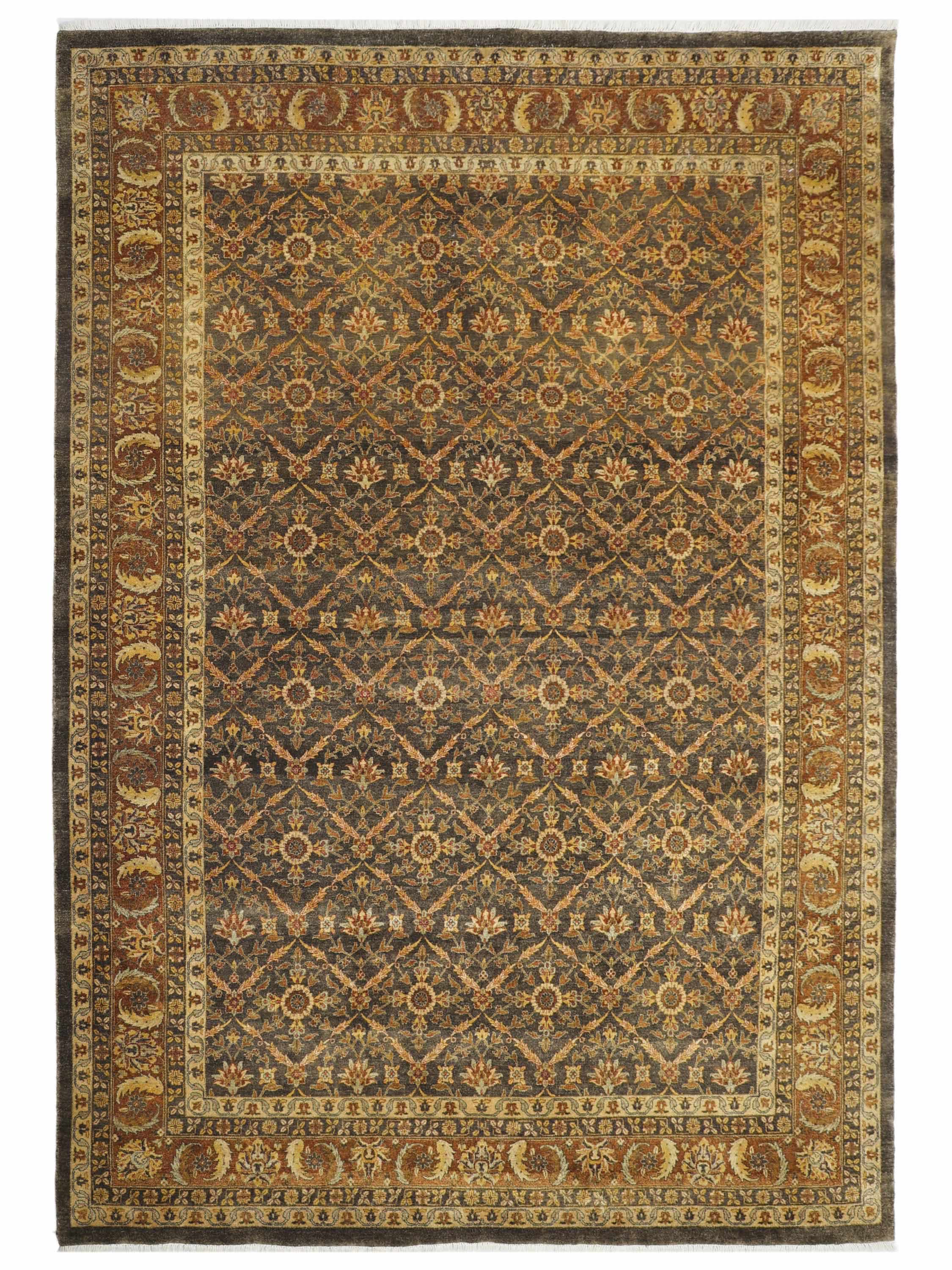 MYSTIC MOSAIC | 8'6" x 11'6" FT | TRADITIONAL RUGS | BROWN-RUST COLOR