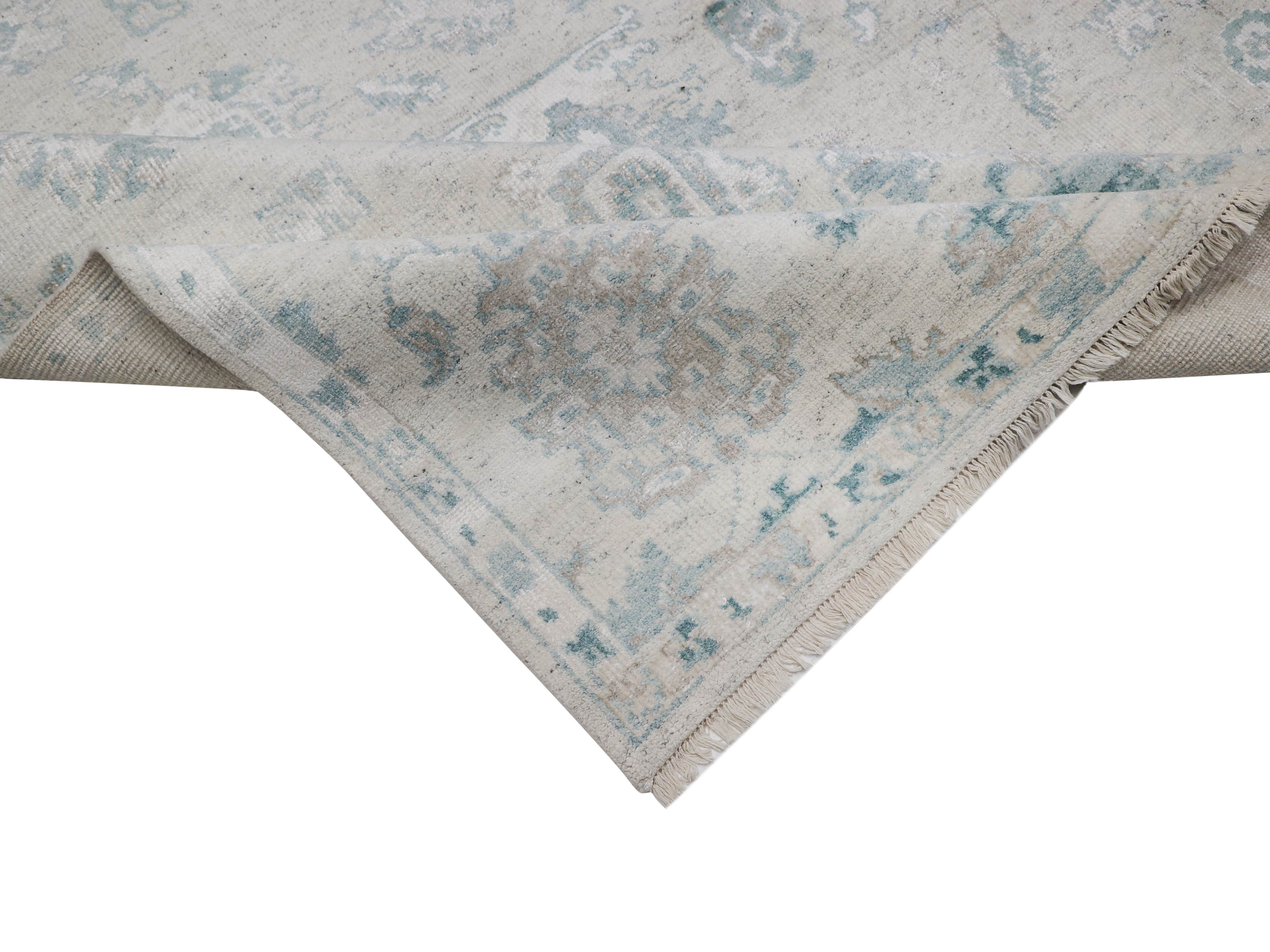 NEELAYA | 8' x 10' FT | TRADITIONAL RUGS | IVORY/LT. BLUE COLOR