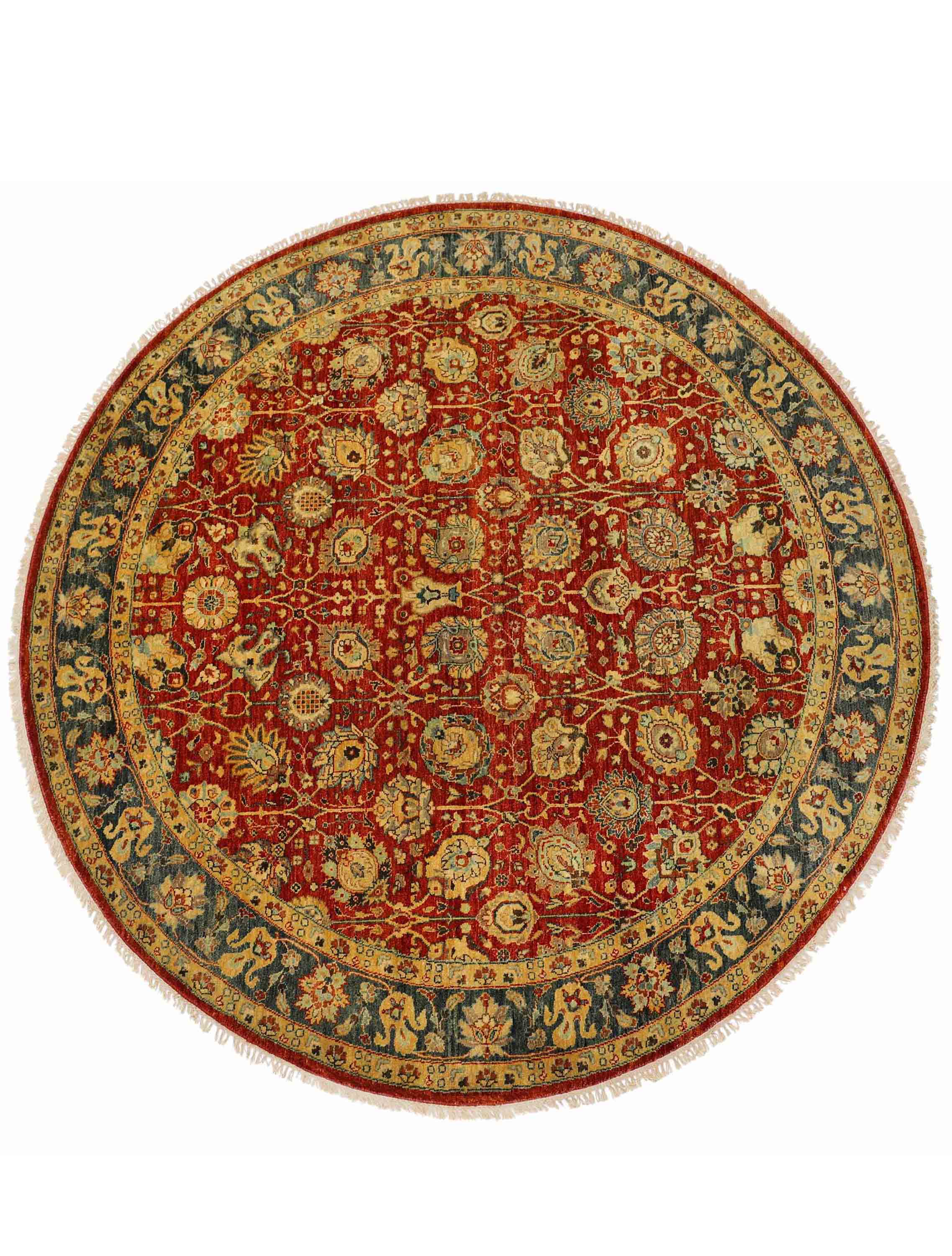 KGAR | 8' FT ROUND | TRADITIONAL RUGS | RED - NAVY COLOR