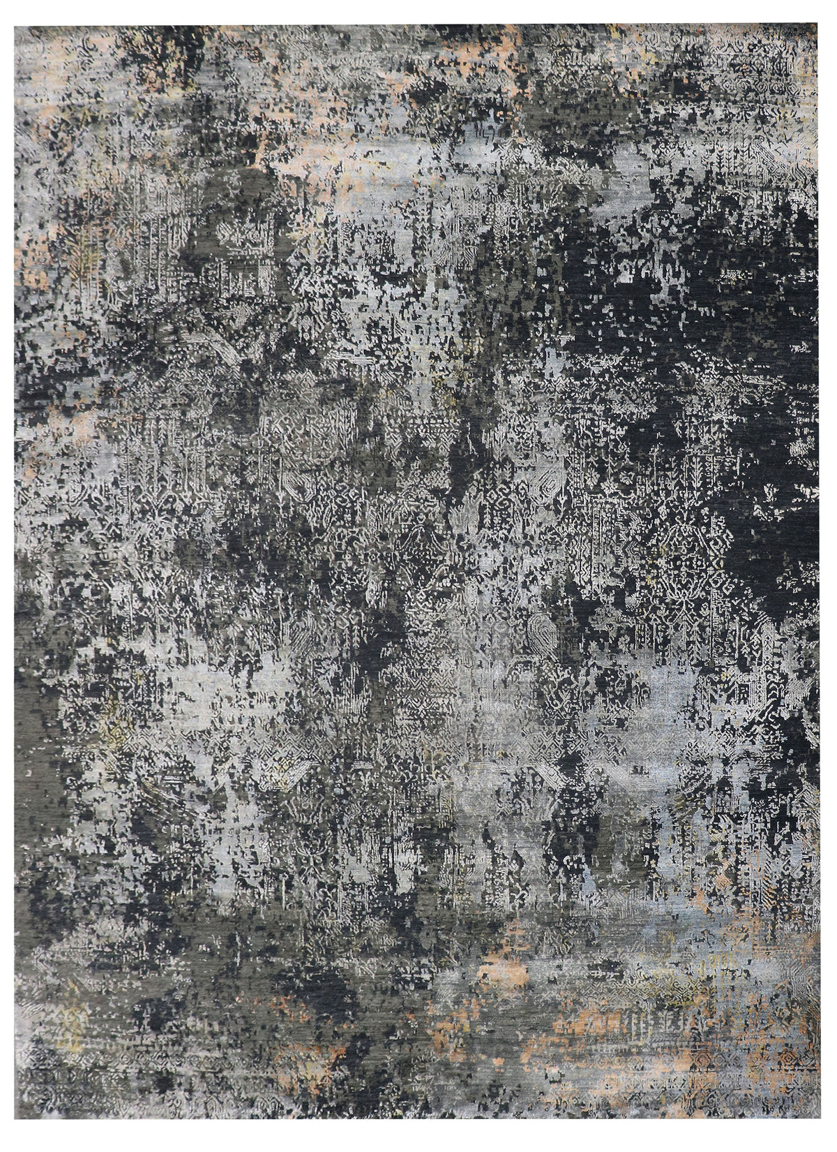 ABRASH | 8' x 10' FT | TRADITIONAL RUGS | BLACK COLOR