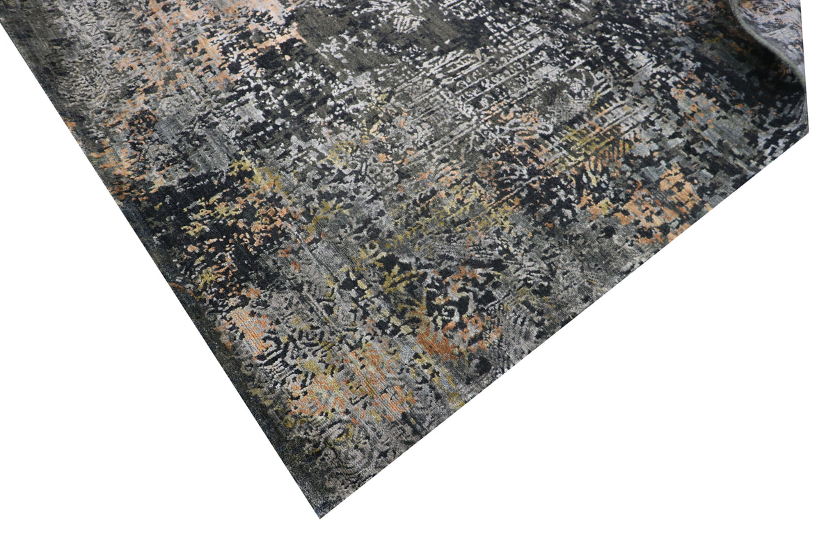 ABRASH | 8' x 10' FT | TRADITIONAL RUGS | BLACK COLOR