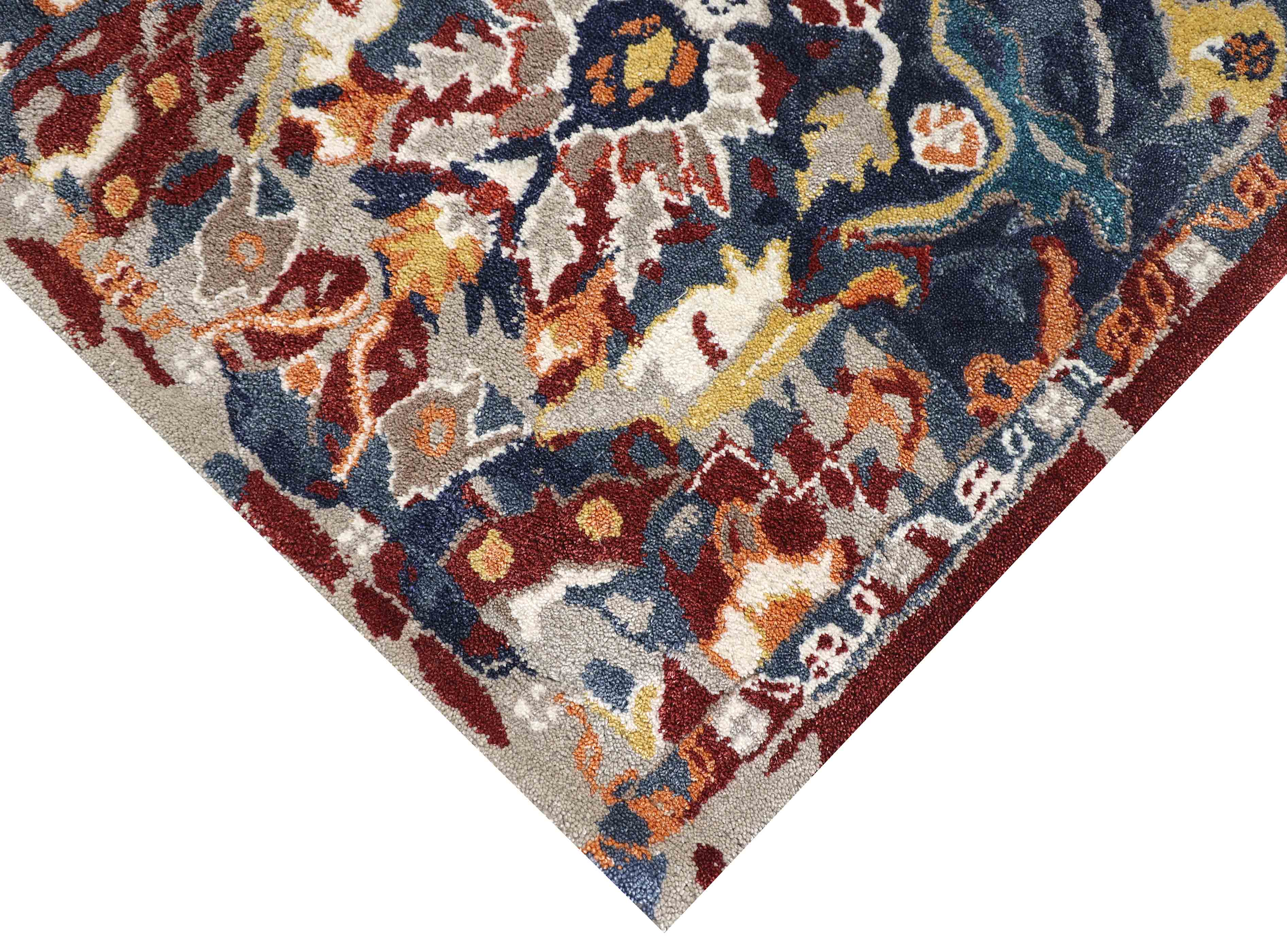 INDIGO DIWAN | 4' x 6' FT | 6' x 9' FT | TRADITIONAL RUGS | MULTI COLOR