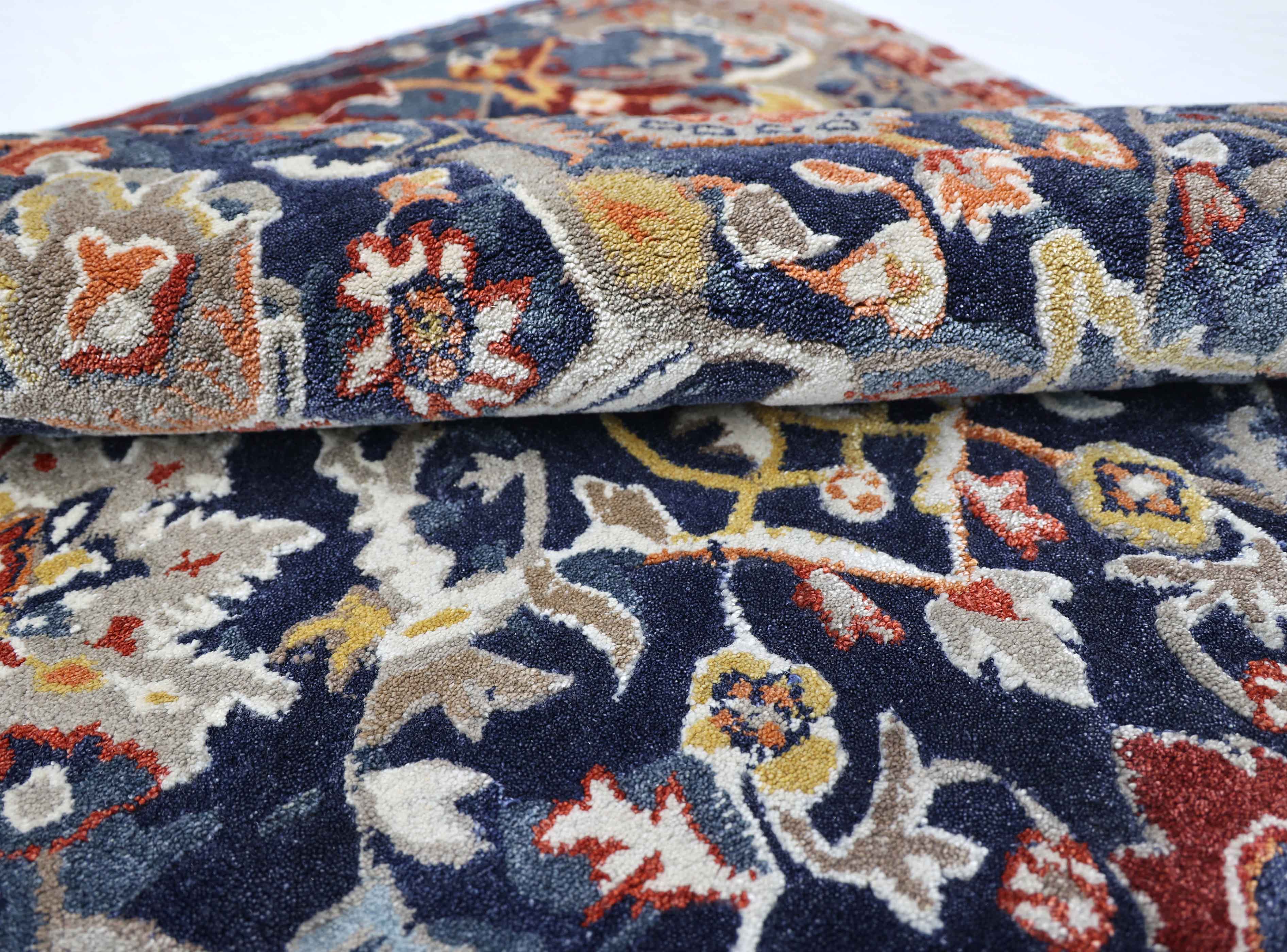 INDIGO DIWAN | 4' x 6' FT | 6' x 9' FT | TRADITIONAL RUGS | MULTI COLOR