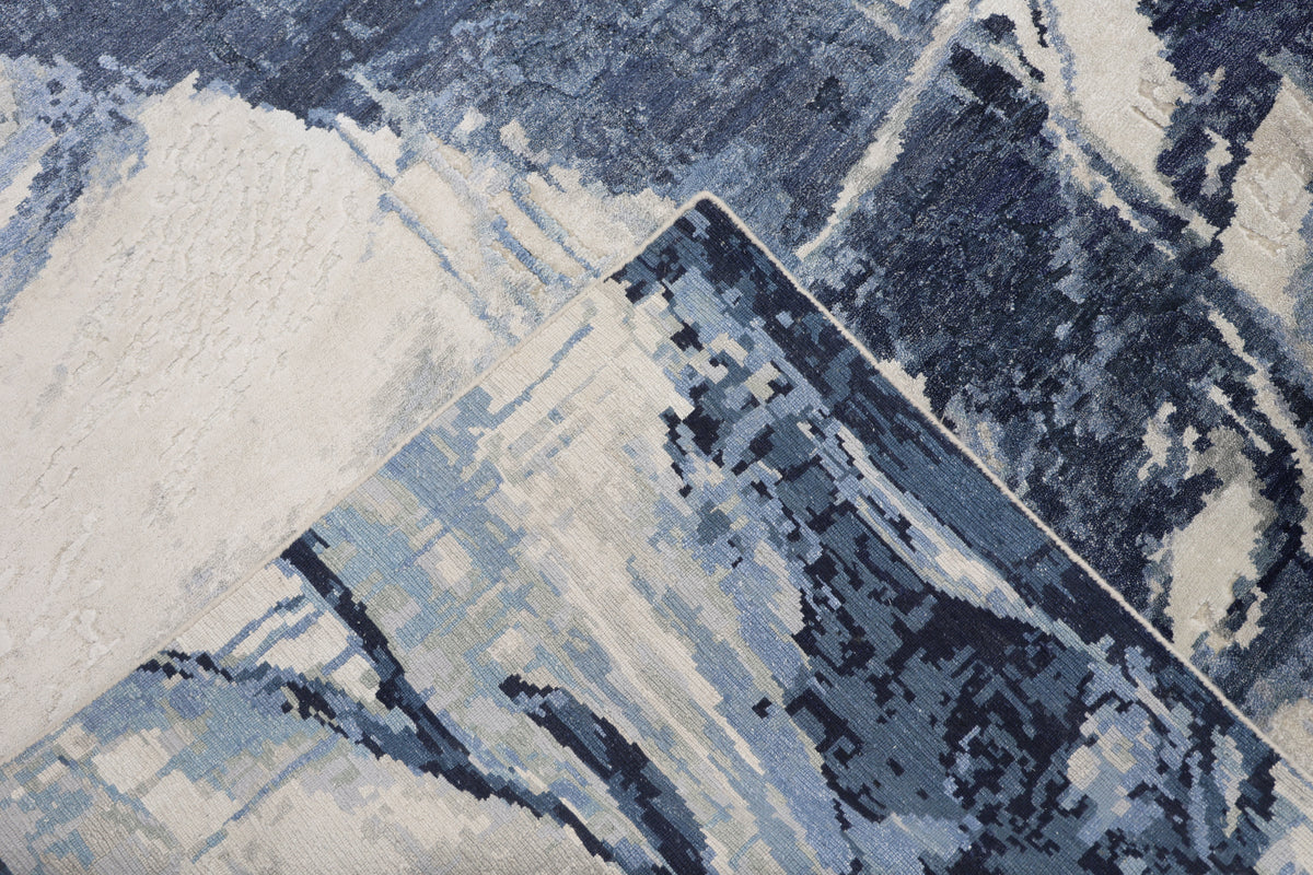 TANGLE | 8' x 10' FT | MODERN RUGS | IVORY/ DK BLUE COLOR