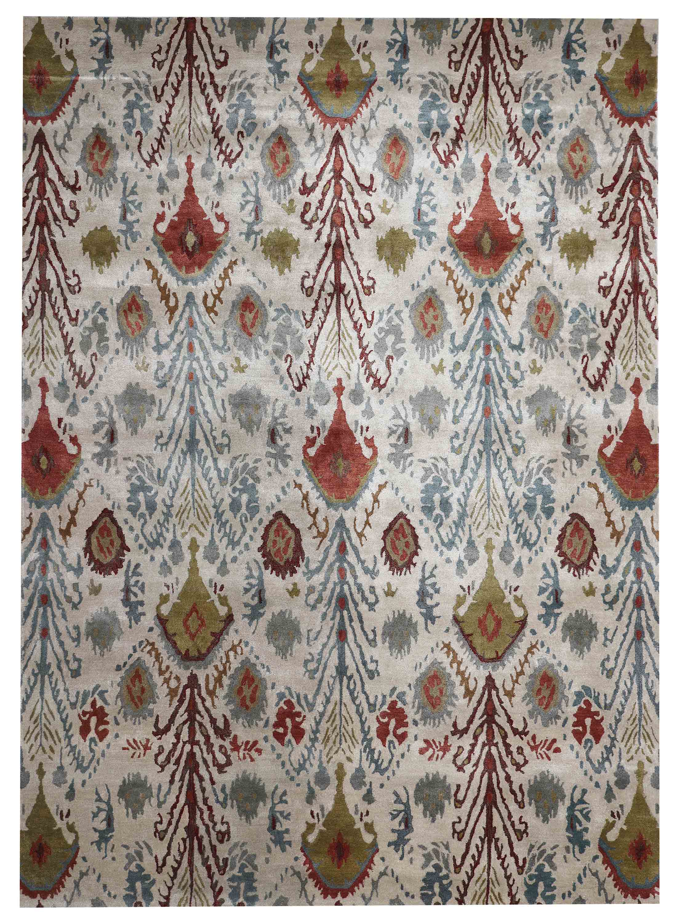 IKAT | 8' x 10' FT | TRADITIONAL RUGS | MULTI COLOR