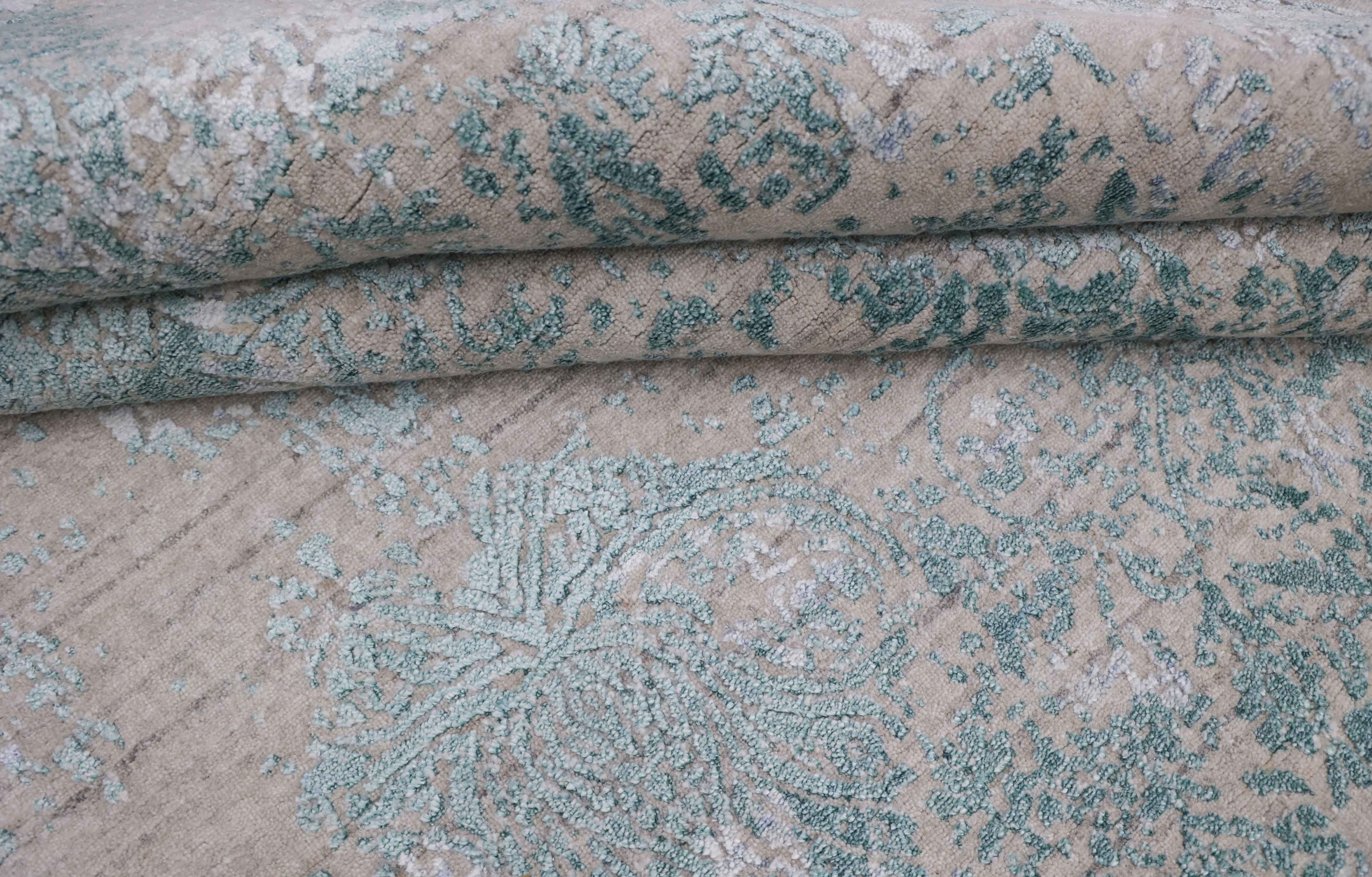 SAGE LOOM | 8' x 10' FT | TRADITIONAL RUGS | IVORY/TURQUOISE COLOR