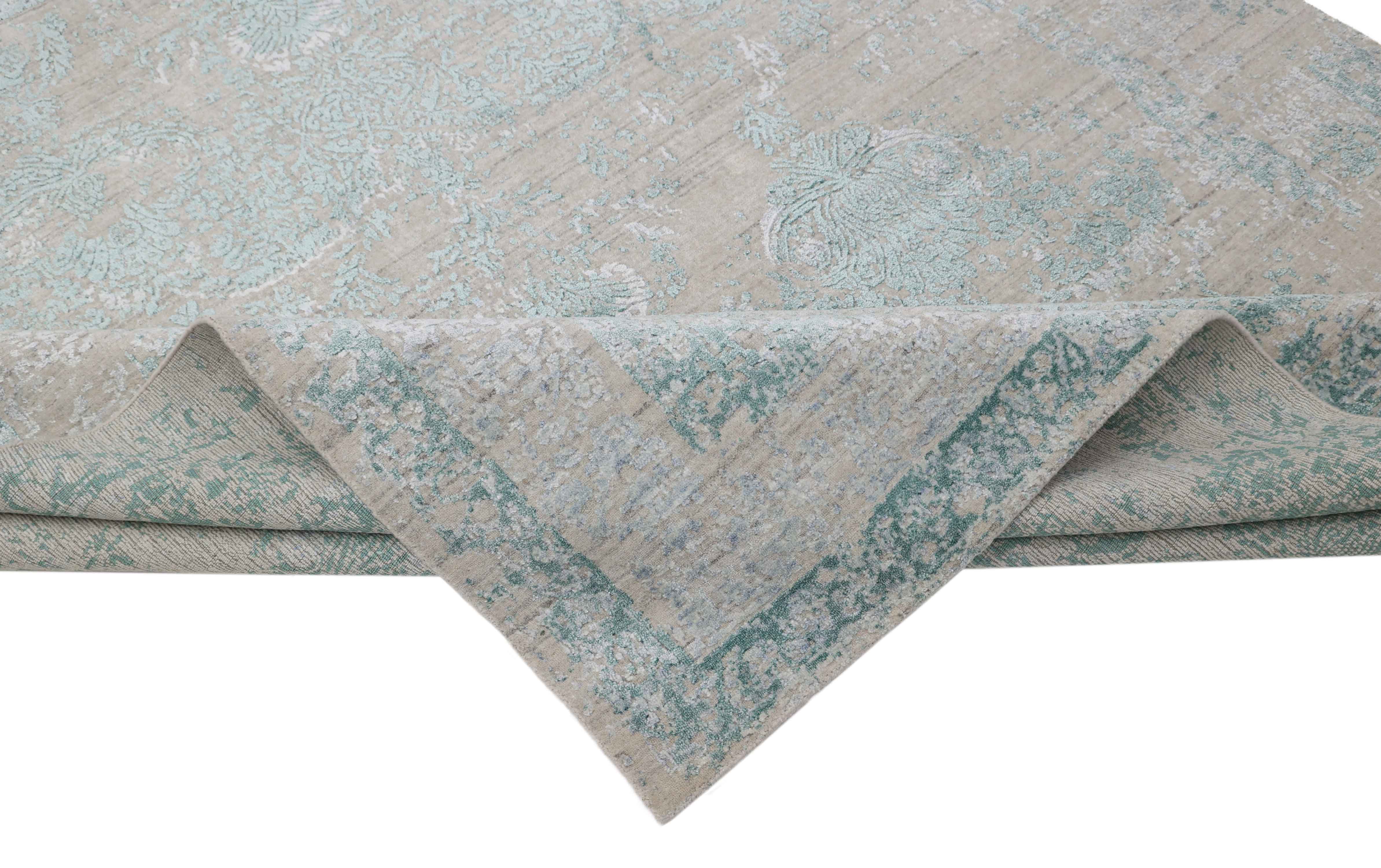 SAGE LOOM | 8' x 10' FT | TRADITIONAL RUGS | IVORY/TURQUOISE COLOR