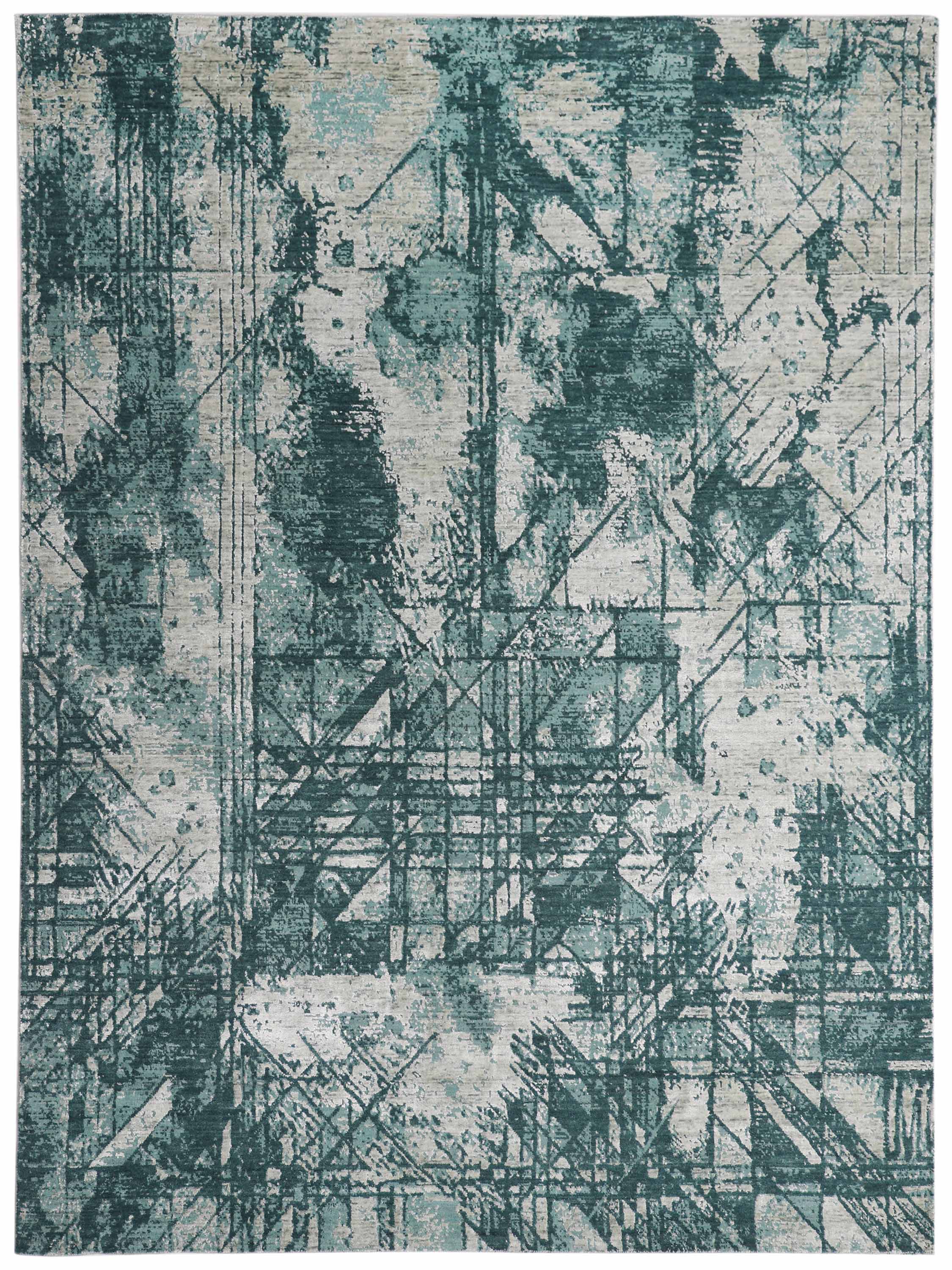 TURQLINEA | 8' x 10' FT | MODERN RUGS | BLUE/GREEN COLOR