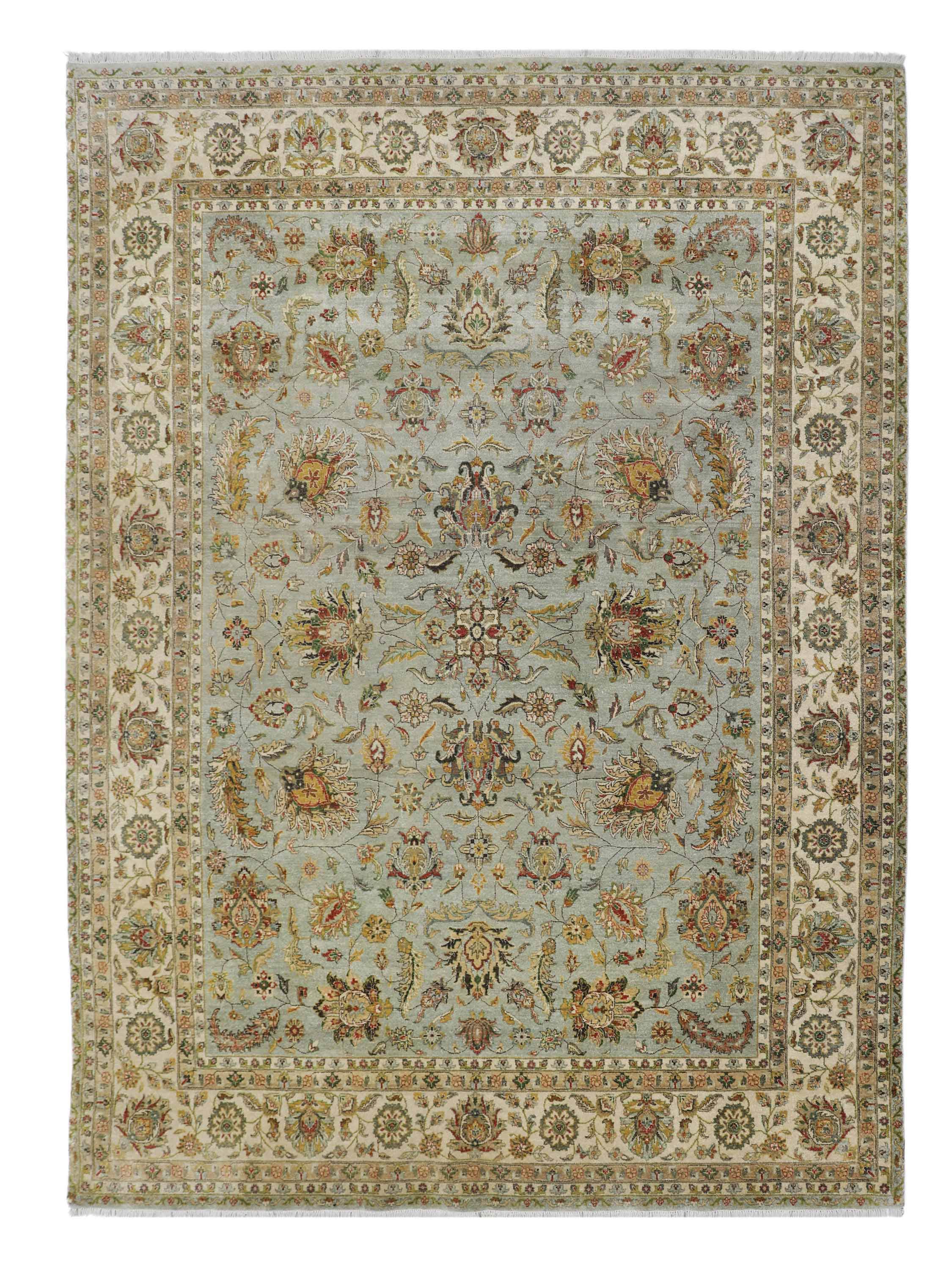 IMPERIAL BLOOM | 8' x 10' FT | TRADITIONAL RUGS | LIGHT GREEN - IVORY COLOR