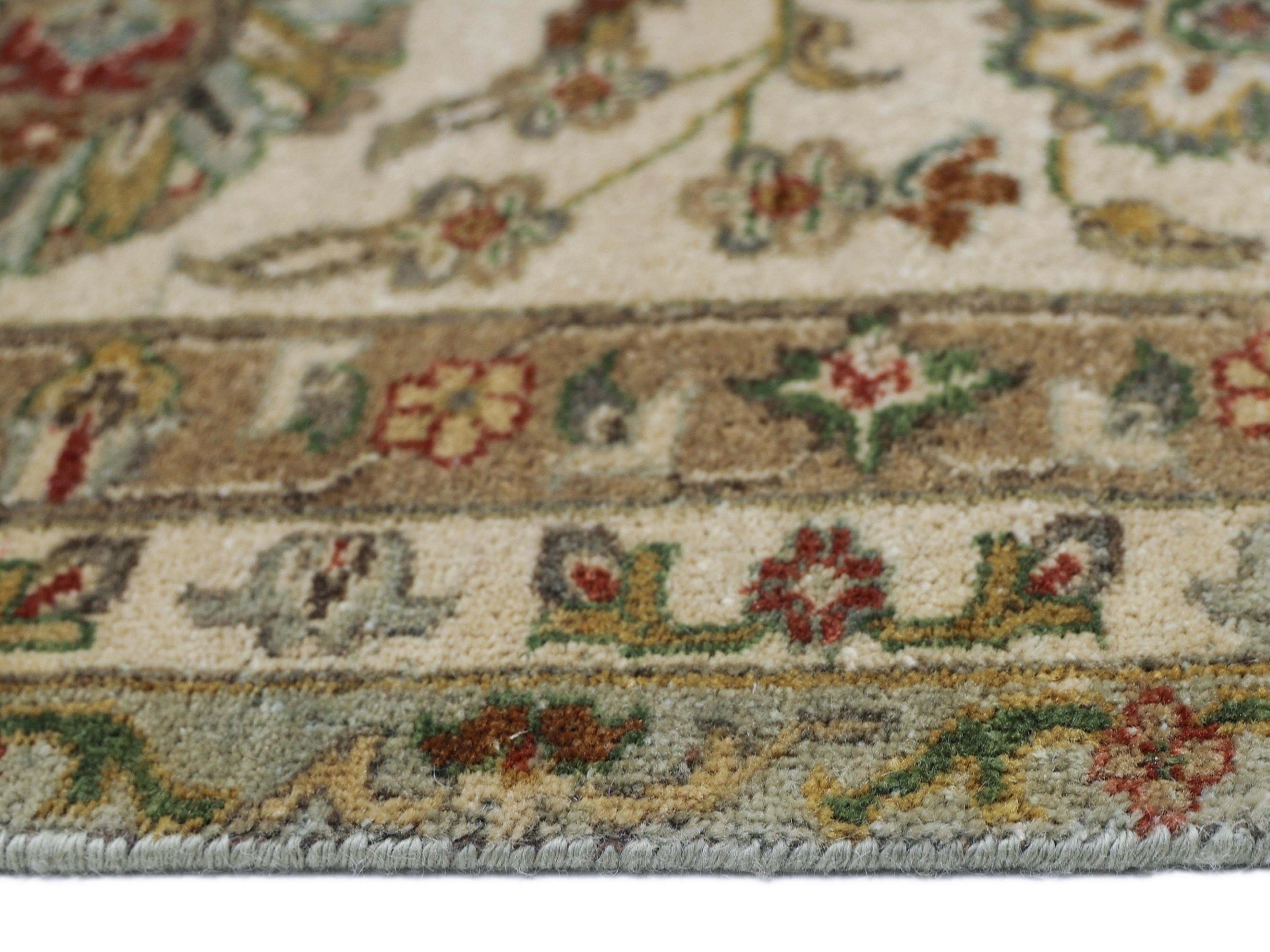 IMPERIAL BLOOM | 8' x 10' FT | TRADITIONAL RUGS | LIGHT GREEN - IVORY COLOR
