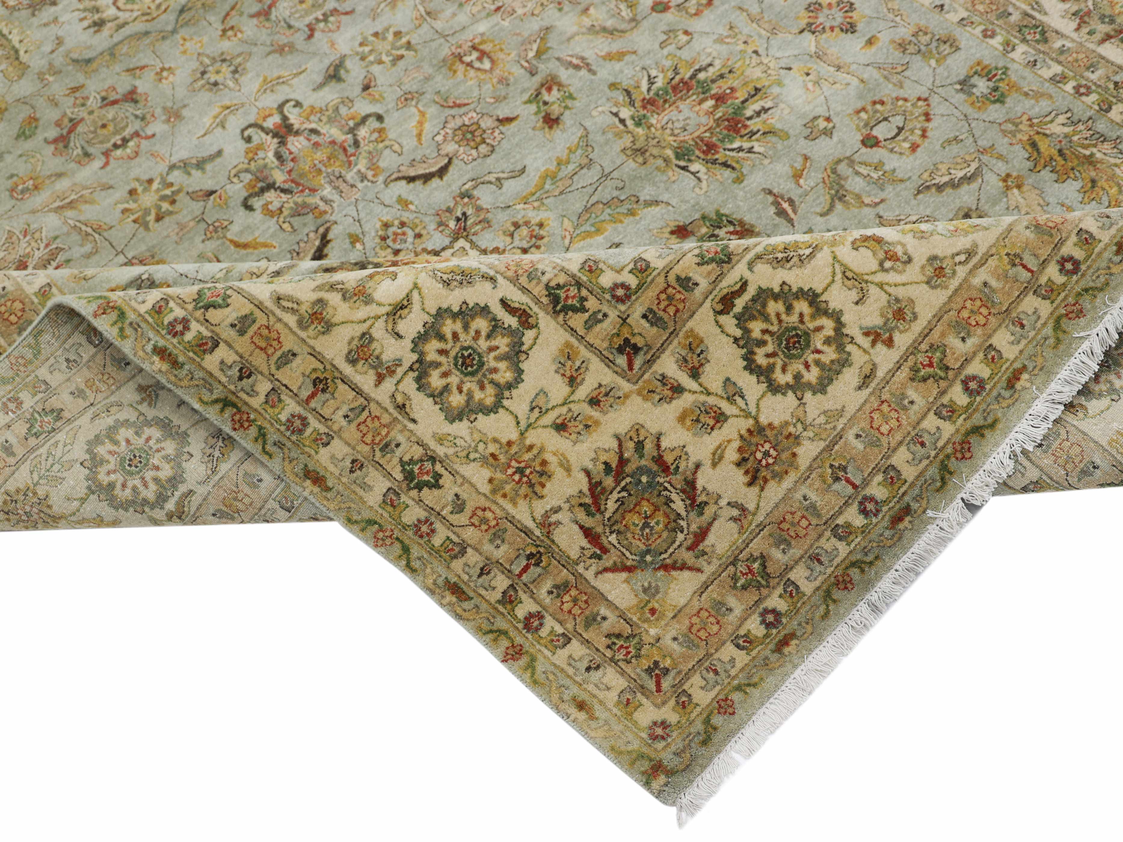 IMPERIAL BLOOM | 8' x 10' FT | TRADITIONAL RUGS | LIGHT GREEN - IVORY COLOR
