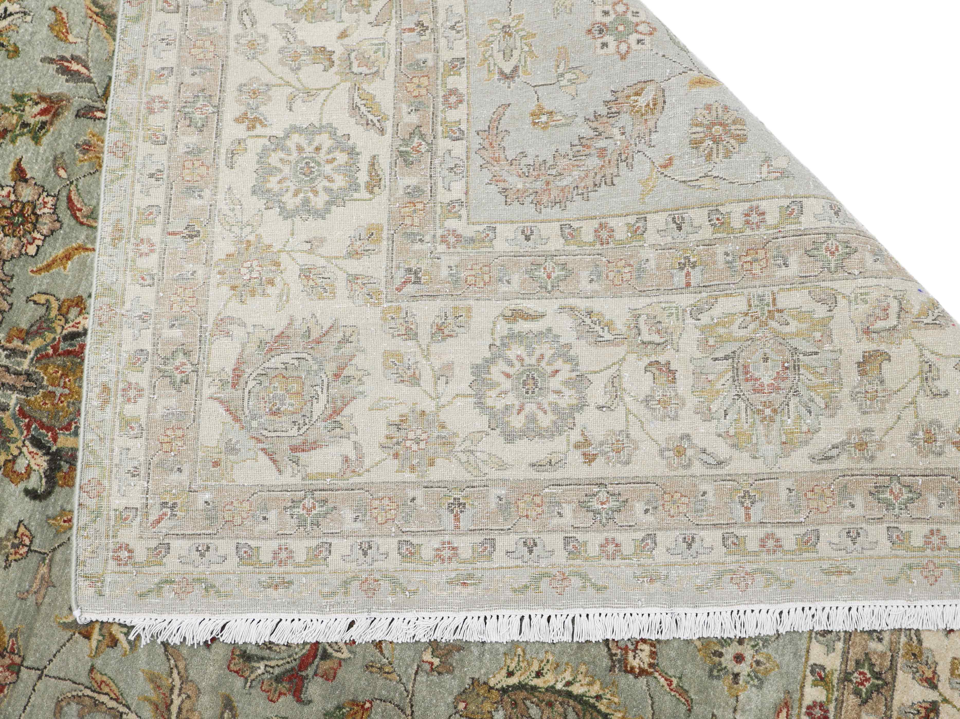 IMPERIAL BLOOM | 8' x 10' FT | TRADITIONAL RUGS | LIGHT GREEN - IVORY COLOR