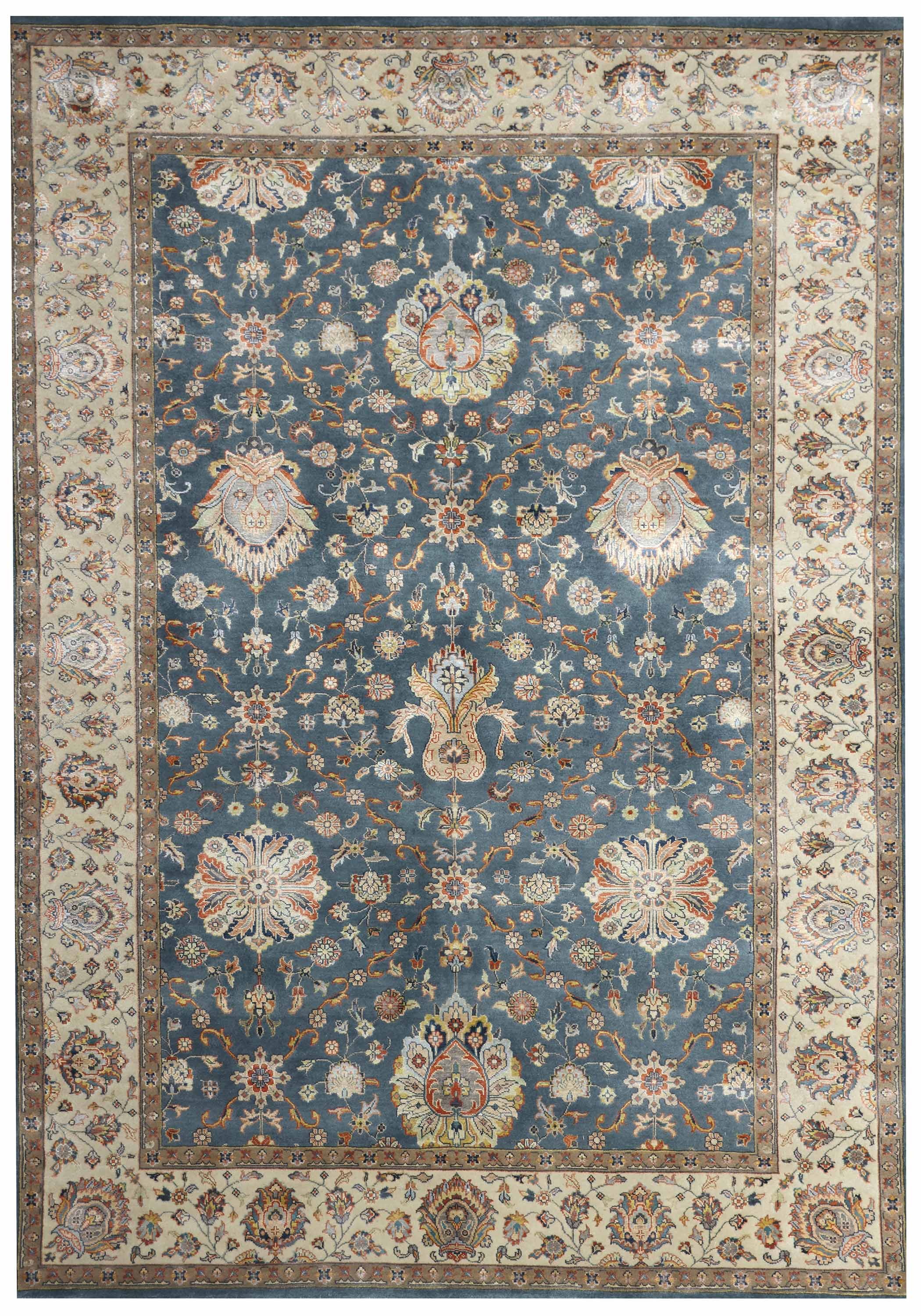 SERENITY | 6' x 9' FT | 8' x 10' FT | 9' x 12' FT | TRADITIONAL RUGS | M.BLUE/IVORY COLOR