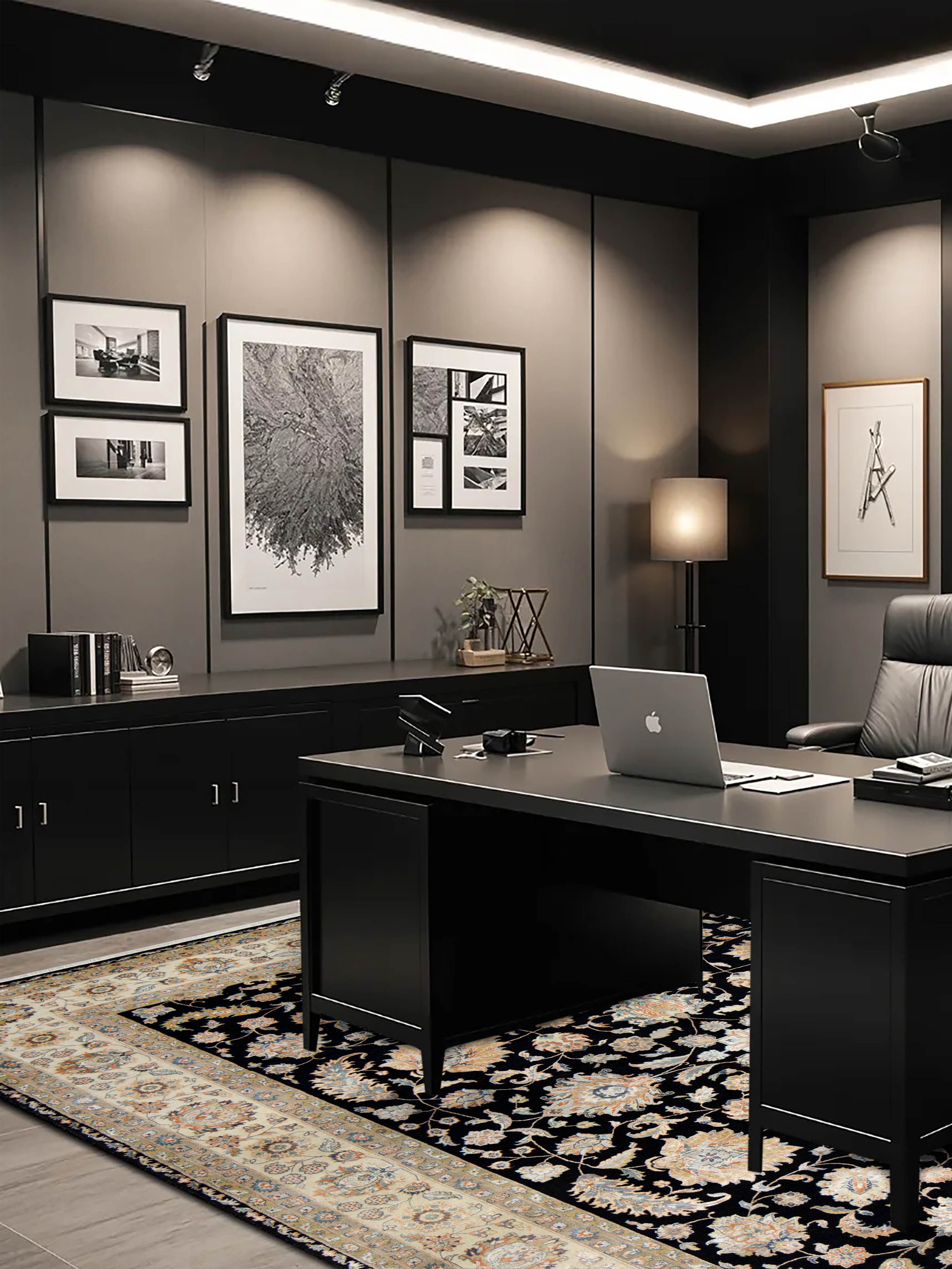 NOORVEIL | 8' x 10' FT | 9' x 12' FT | TRADITIONAL RUGS | BLACK - WHITE COLOR
