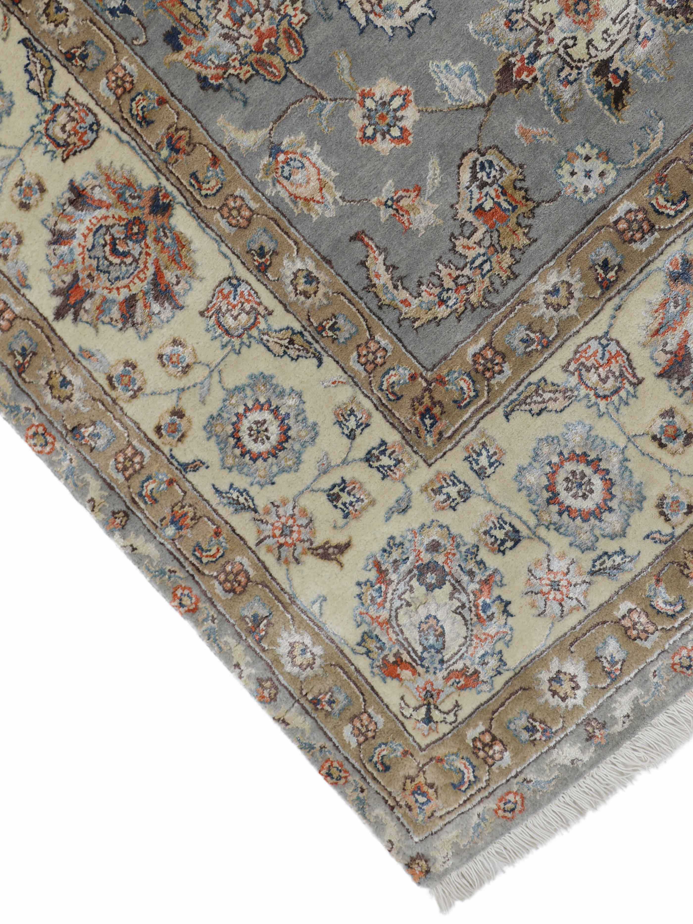 HERITAGE BLOOM | 6' x 9' FT | 8' x 10' FT | 9' x 12' FT | TRADITIONAL RUGS | LIGHT GREY - IVORY COLOR