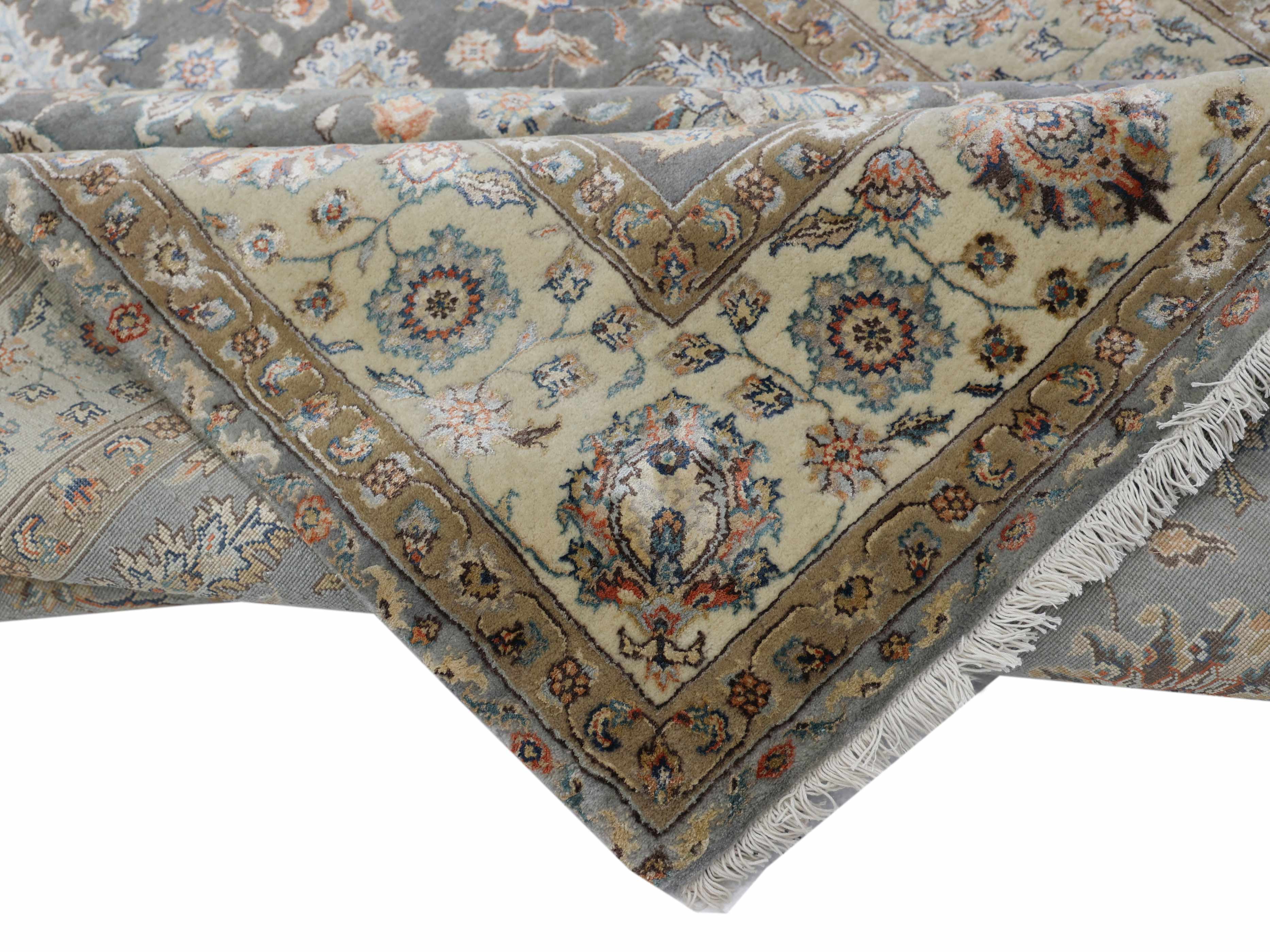 HERITAGE BLOOM | 6' x 9' FT | 8' x 10' FT | 9' x 12' FT | TRADITIONAL RUGS | LIGHT GREY - IVORY COLOR