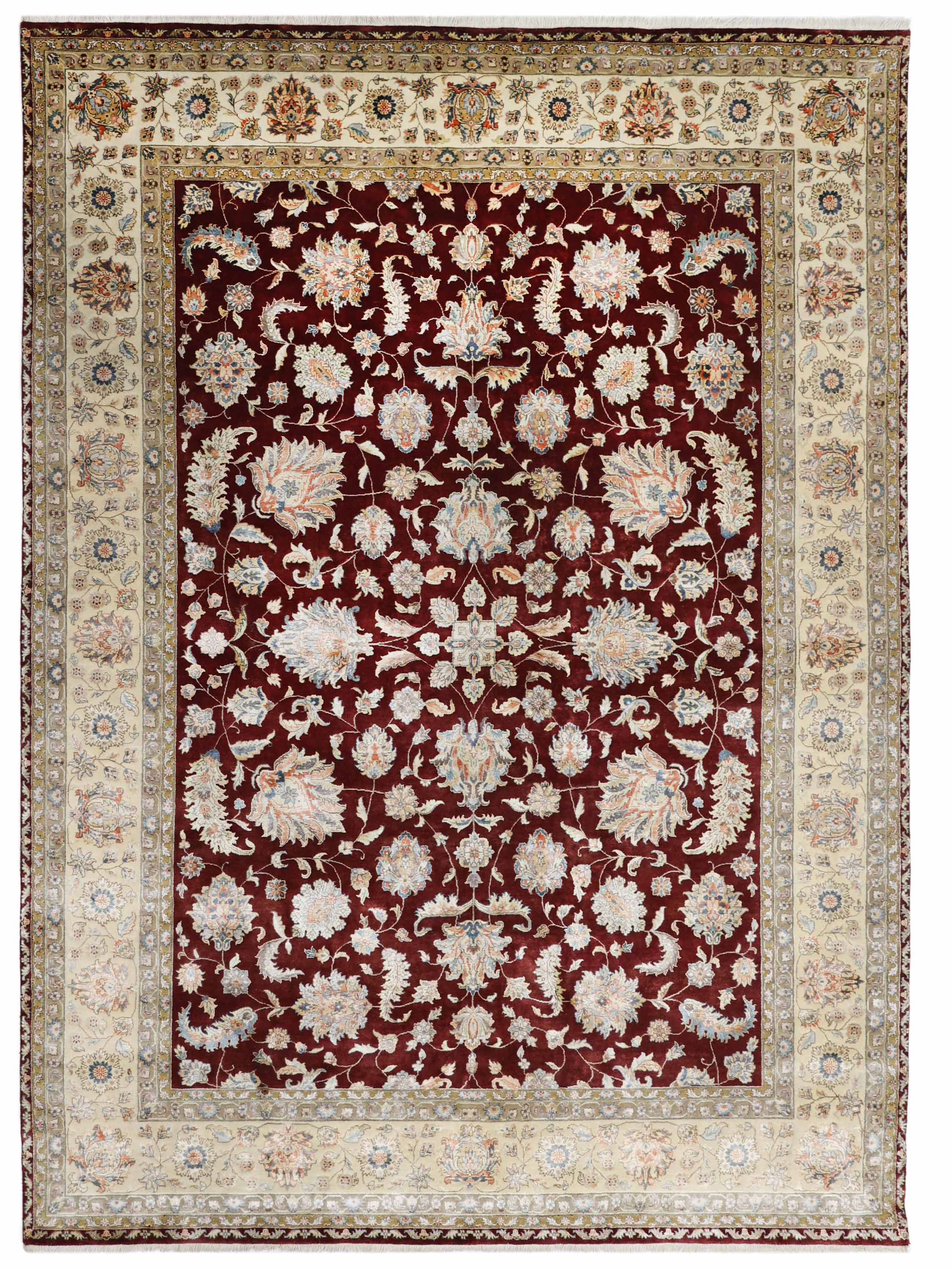 ROYAL FLORENT | 8' x 10' FT | 9' x 12' FT | TRADITIONAL RUGS | MAROON - IVORY COLOR