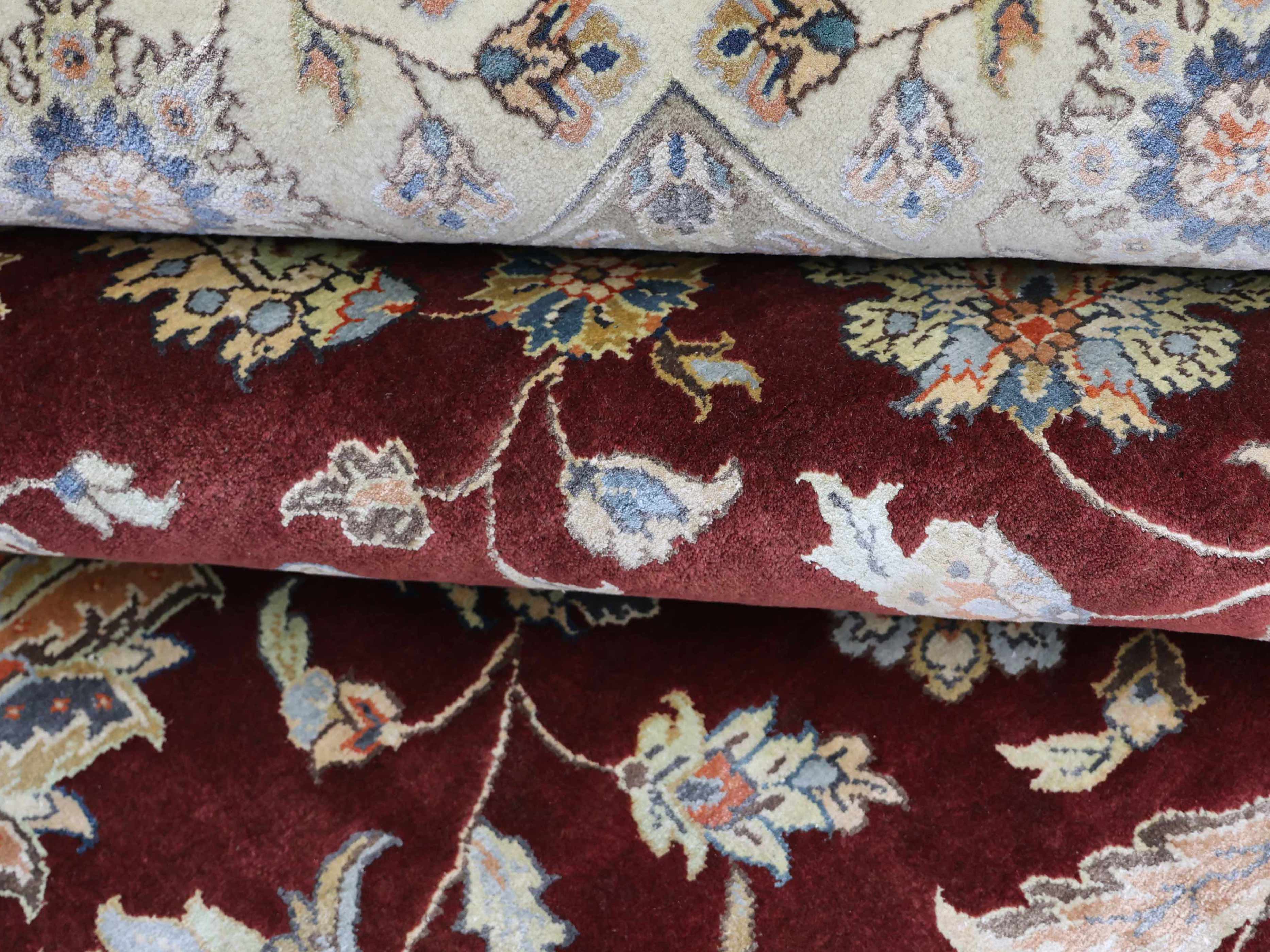 ROYAL FLORENT | 8' x 10' FT | 9' x 12' FT | TRADITIONAL RUGS | MAROON - IVORY COLOR