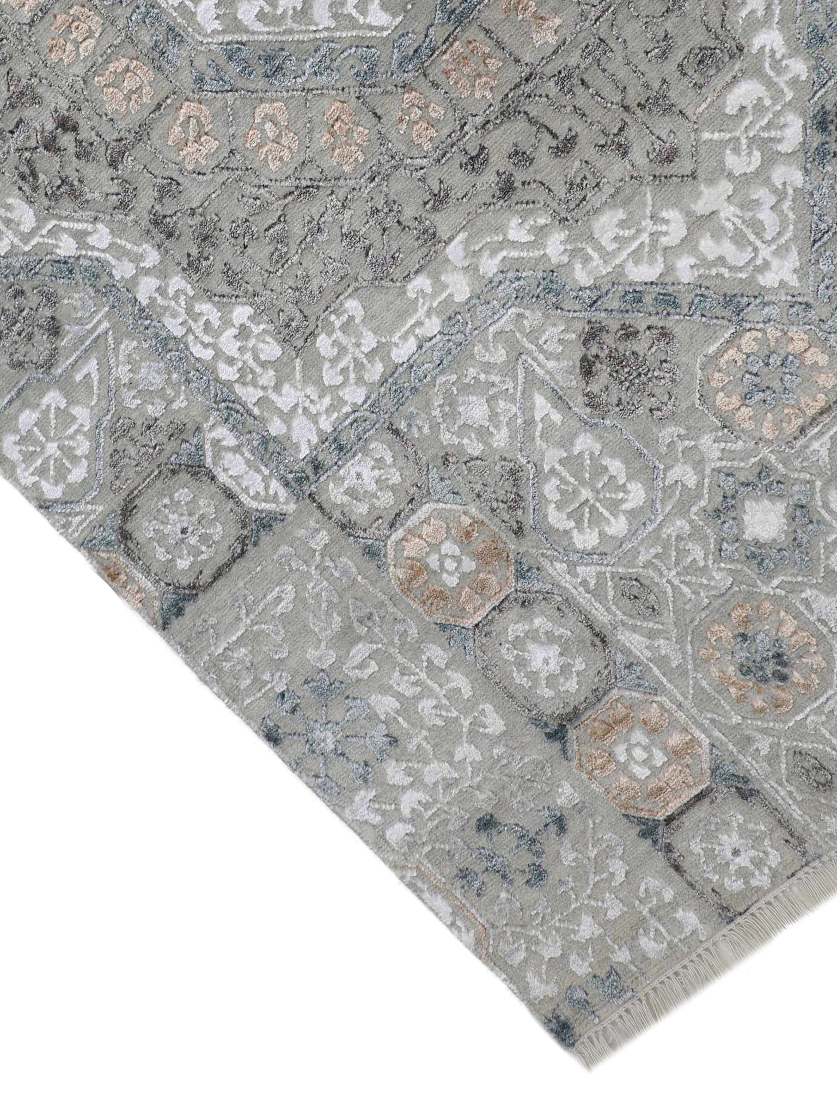 MUGHAL TERRA | 8' x 10' FT | TRADITIONAL RUGS | GREY - BEIGE COLOR