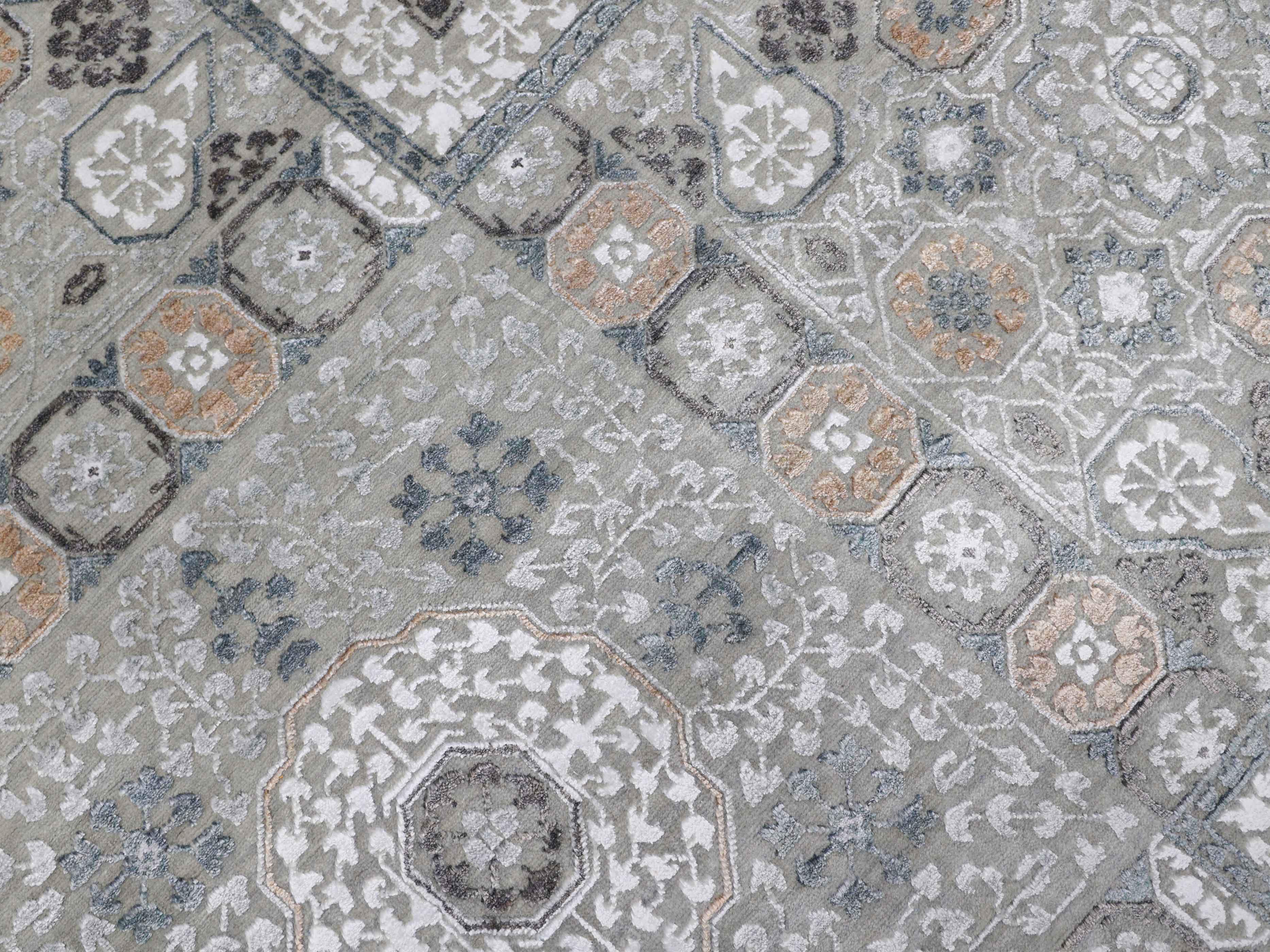 MUGHAL TERRA | 8' x 10' FT | TRADITIONAL RUGS | GREY - BEIGE COLOR