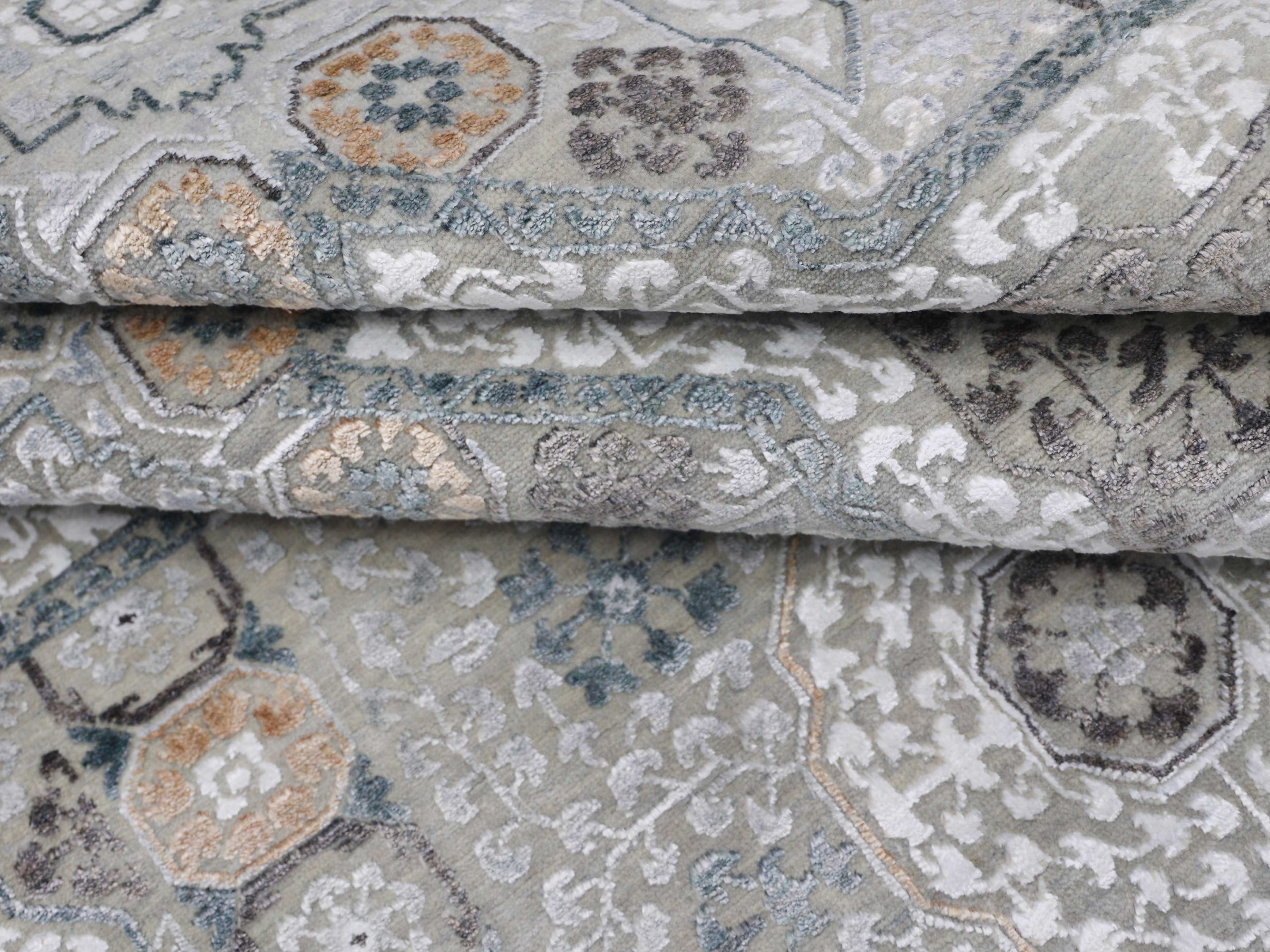 MUGHAL TERRA | 8' x 10' FT | TRADITIONAL RUGS | GREY - BEIGE COLOR