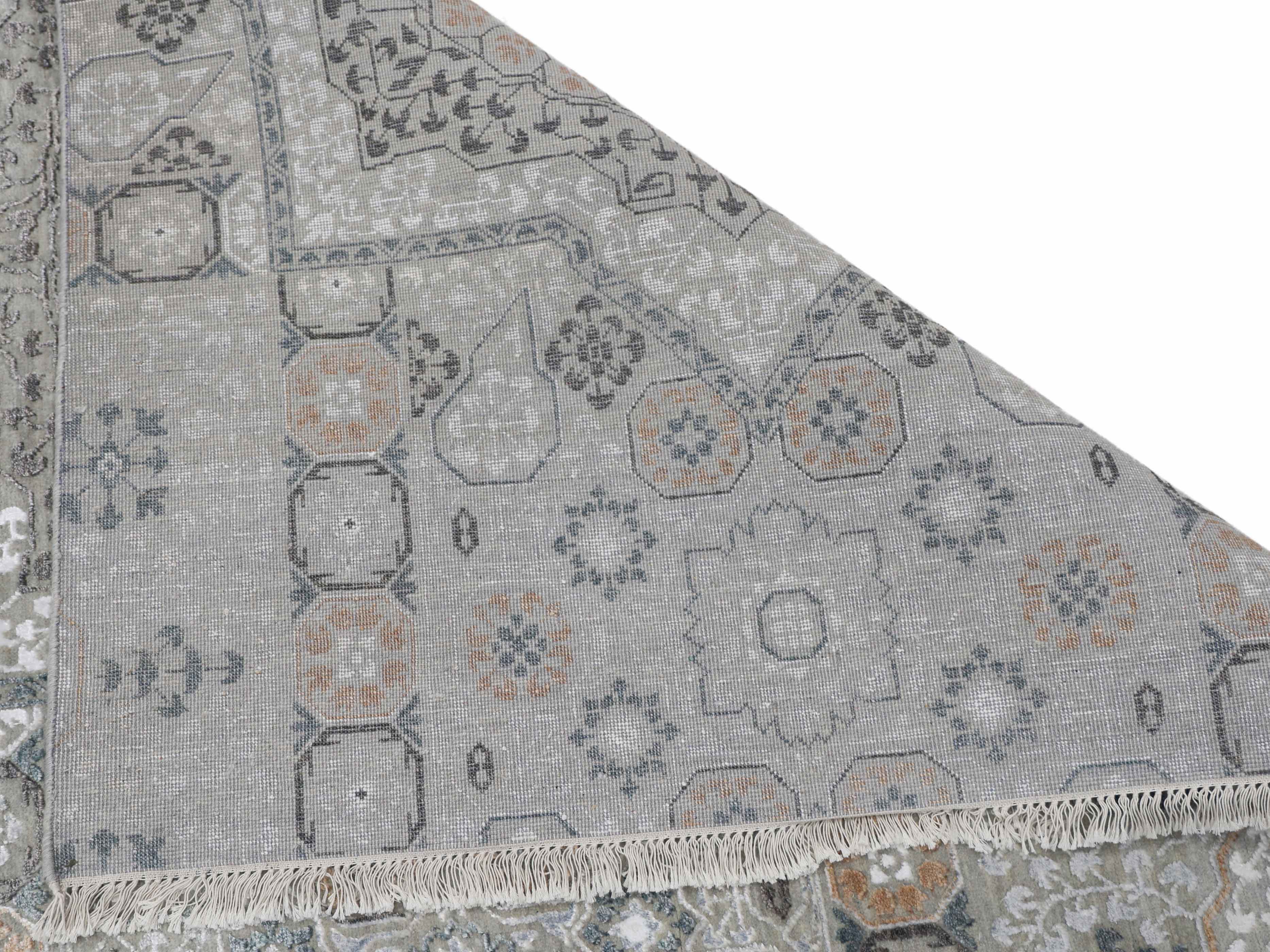 MUGHAL TERRA | 8' x 10' FT | TRADITIONAL RUGS | GREY - BEIGE COLOR