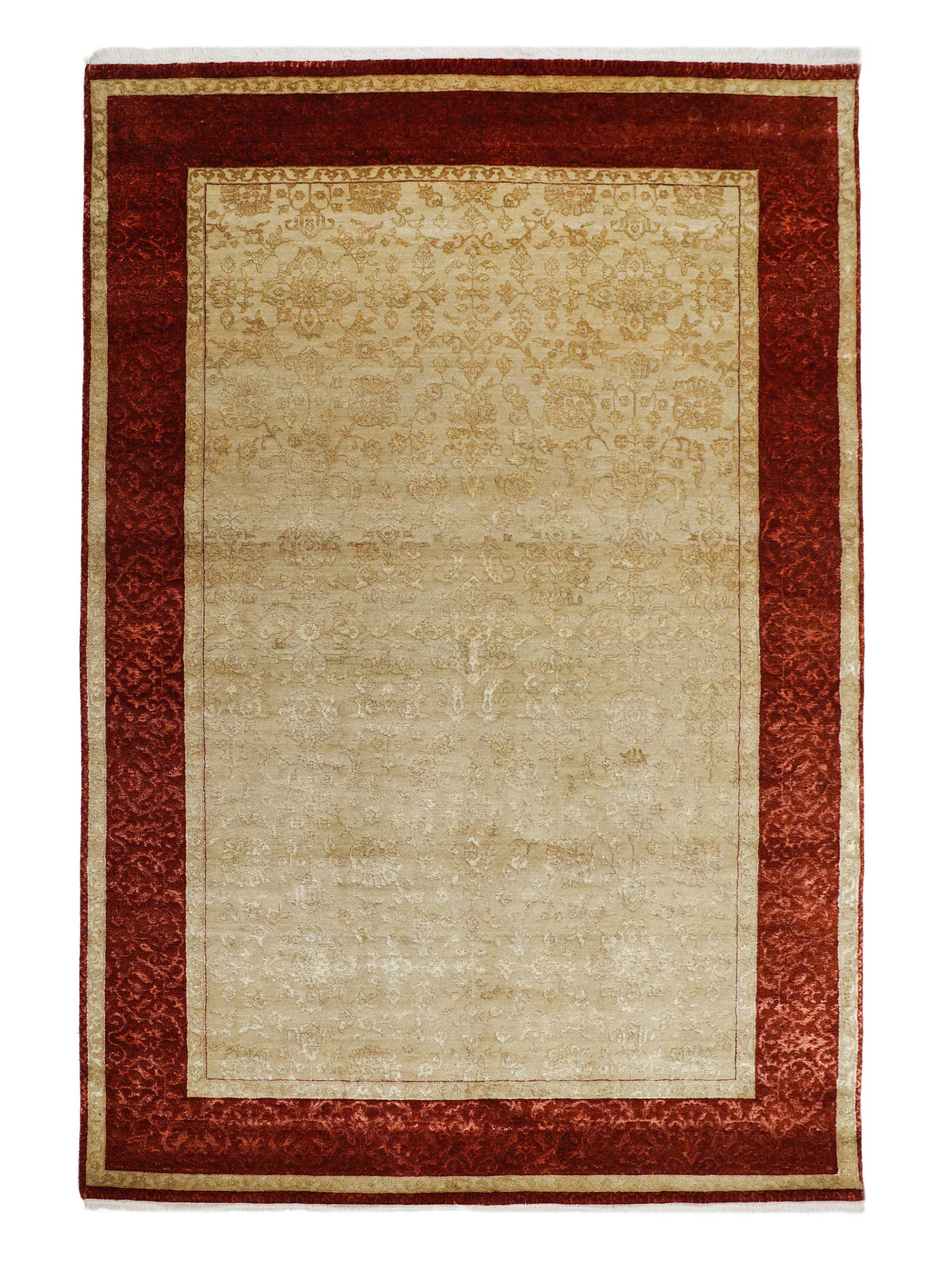SULTANA | 6' x 9' FT | TRADITIONAL RUGS | BEIGE - RUST COLOR