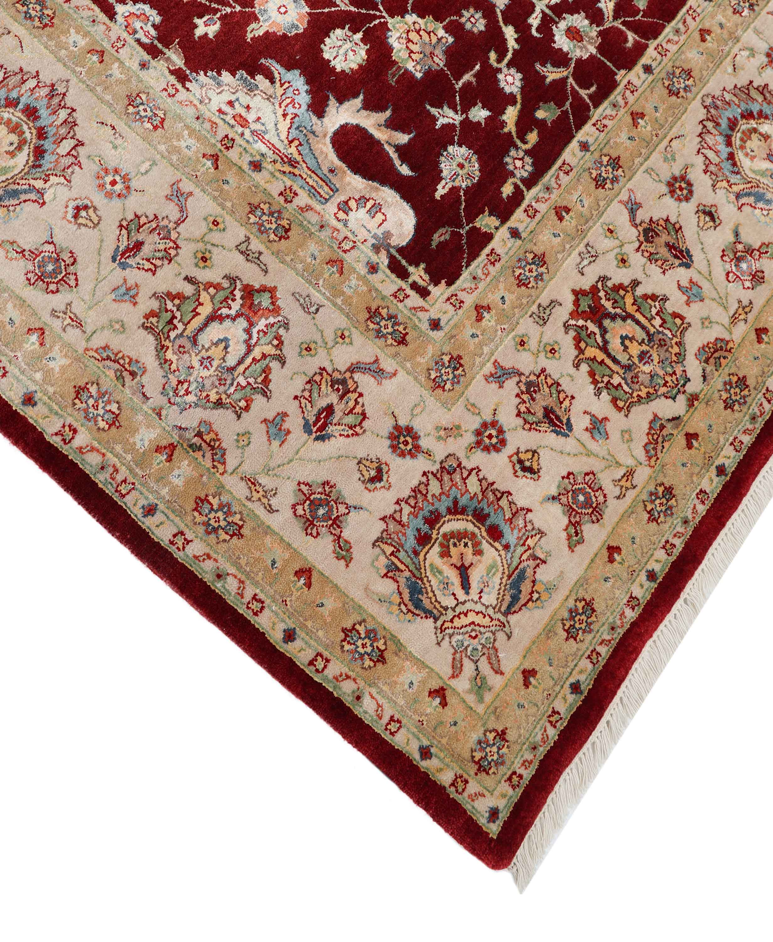 HADES | 8' x 10' FT TRADITIONAL RUGS | RED-IVORY COLOR