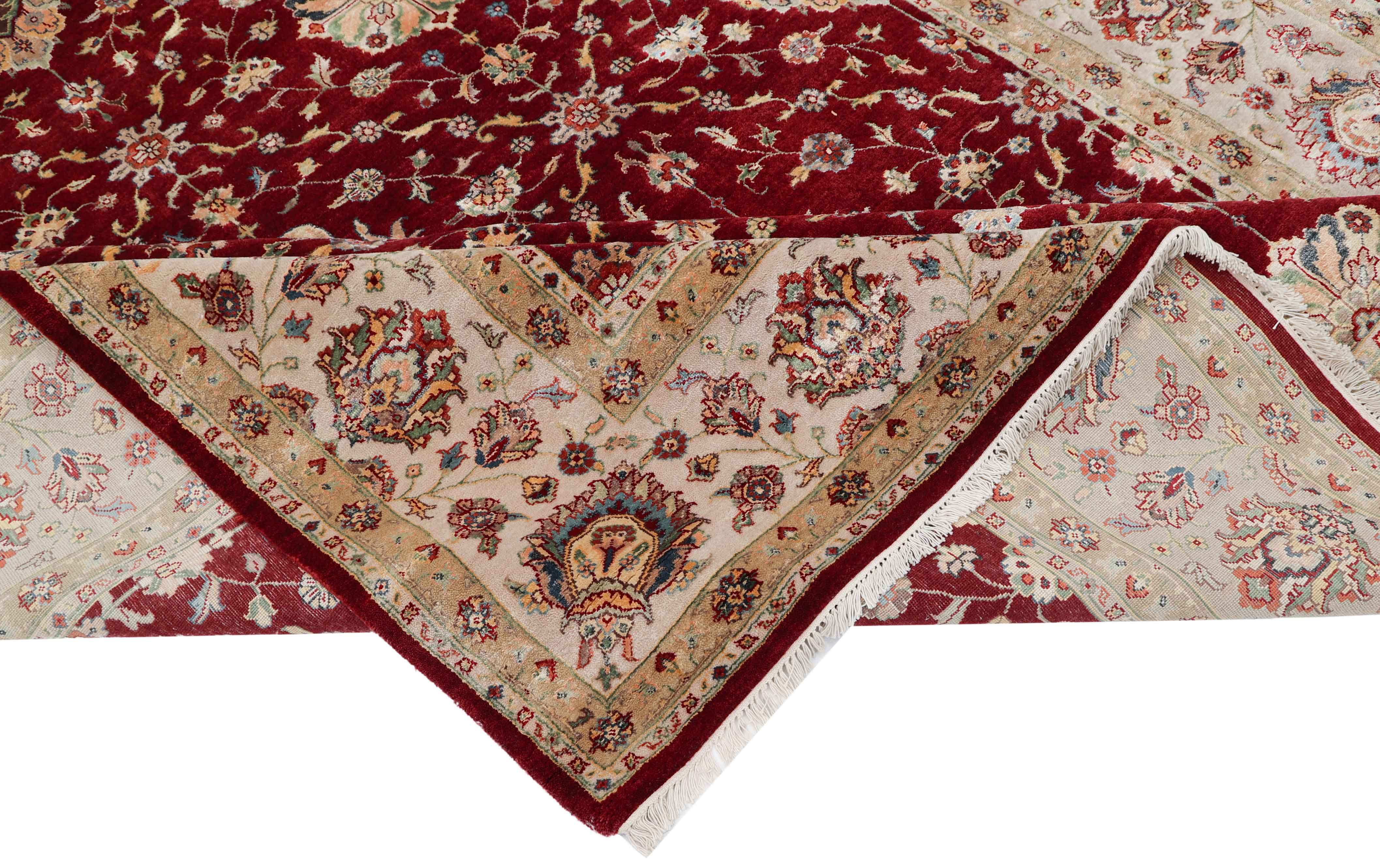 HADES | 8' x 10' FT TRADITIONAL RUGS | RED-IVORY COLOR