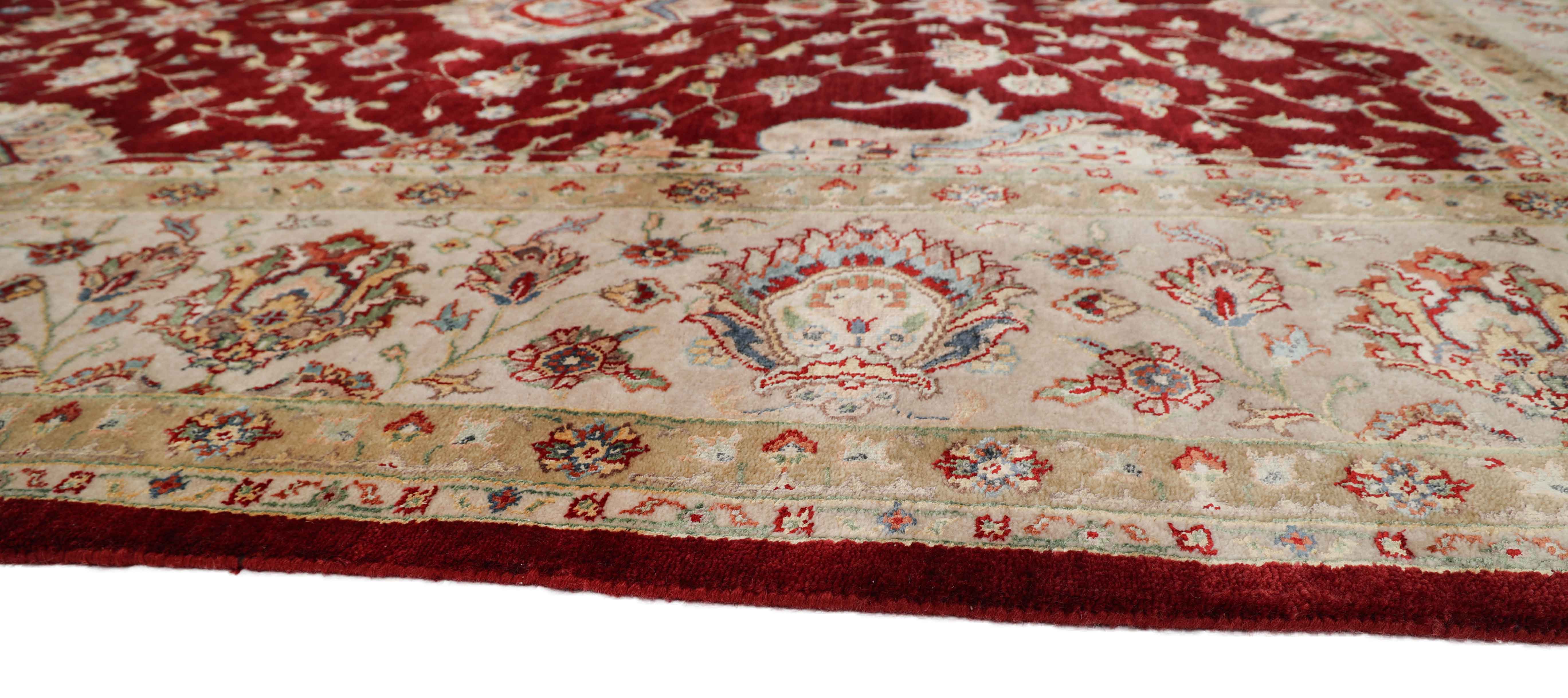 HADES | 8' x 10' FT TRADITIONAL RUGS | RED-IVORY COLOR