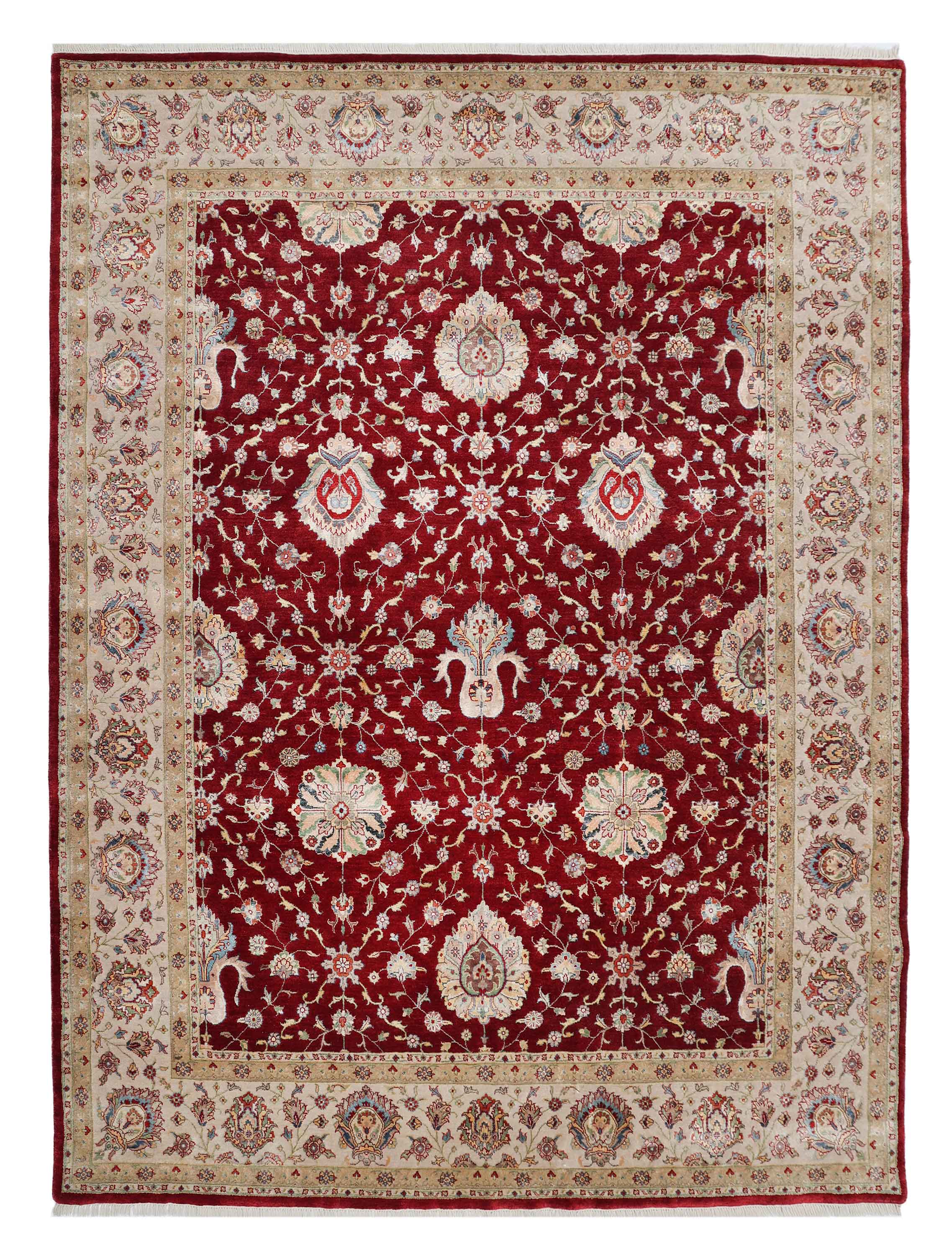 HADES | 8' x 10' FT TRADITIONAL RUGS | RED-IVORY COLOR