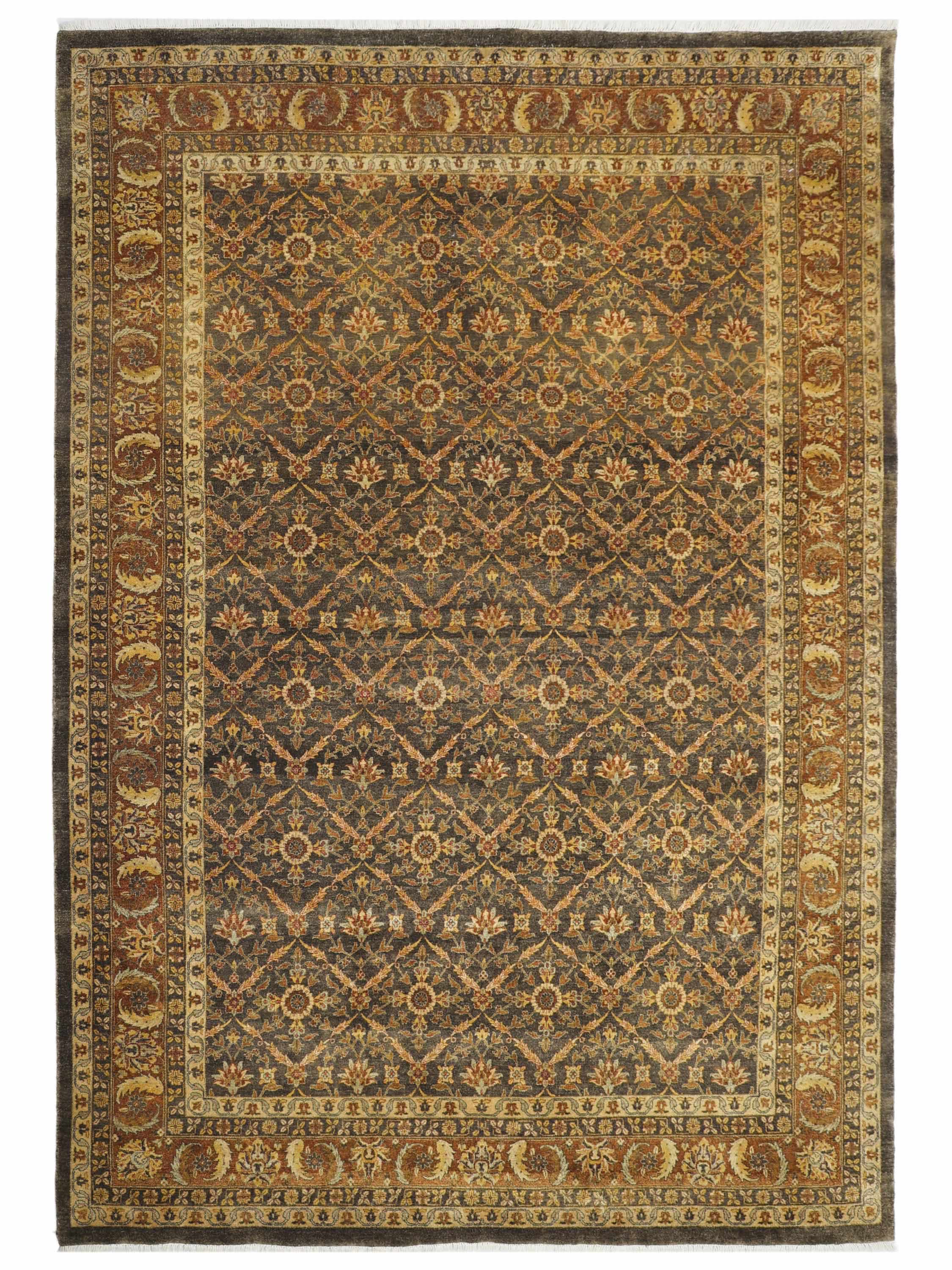 VENEER | 8'6" x 11'6" FT | TRADITIONAL RUGS | BROWN-RUST COLOR