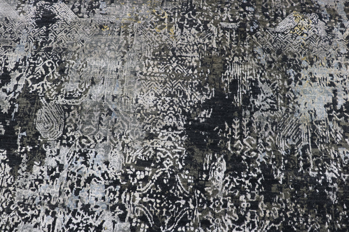 ABRASH | 8' x 10' FT | TRADITIONAL RUGS | BLACK COLOR