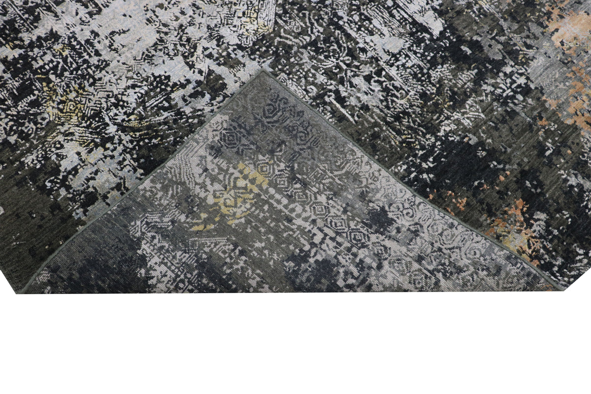 ABRASH | 8' x 10' FT | TRADITIONAL RUGS | BLACK COLOR