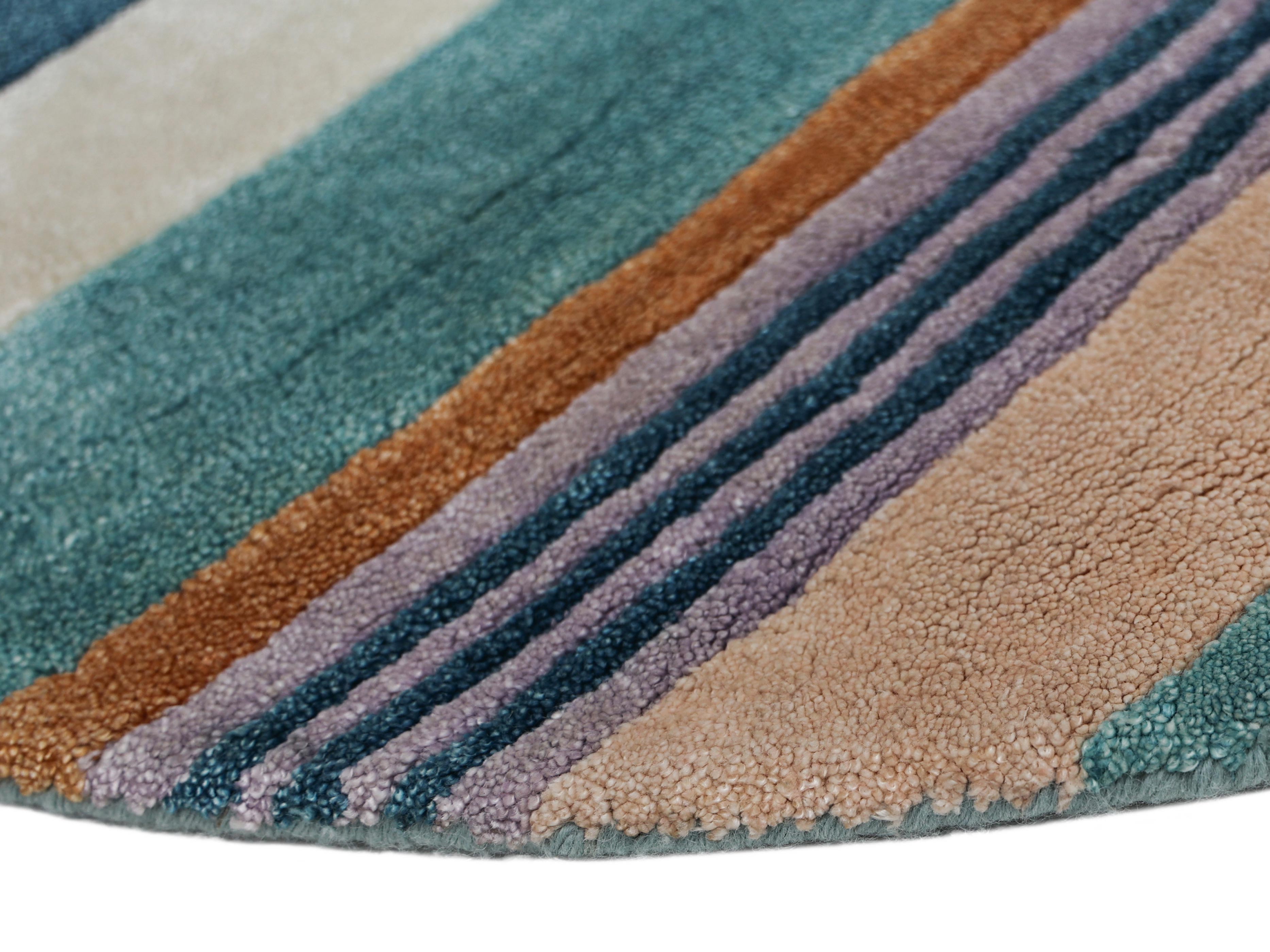 BENSEN | 4' FT ROUND | MODERN RUGS | MULTI COLOR