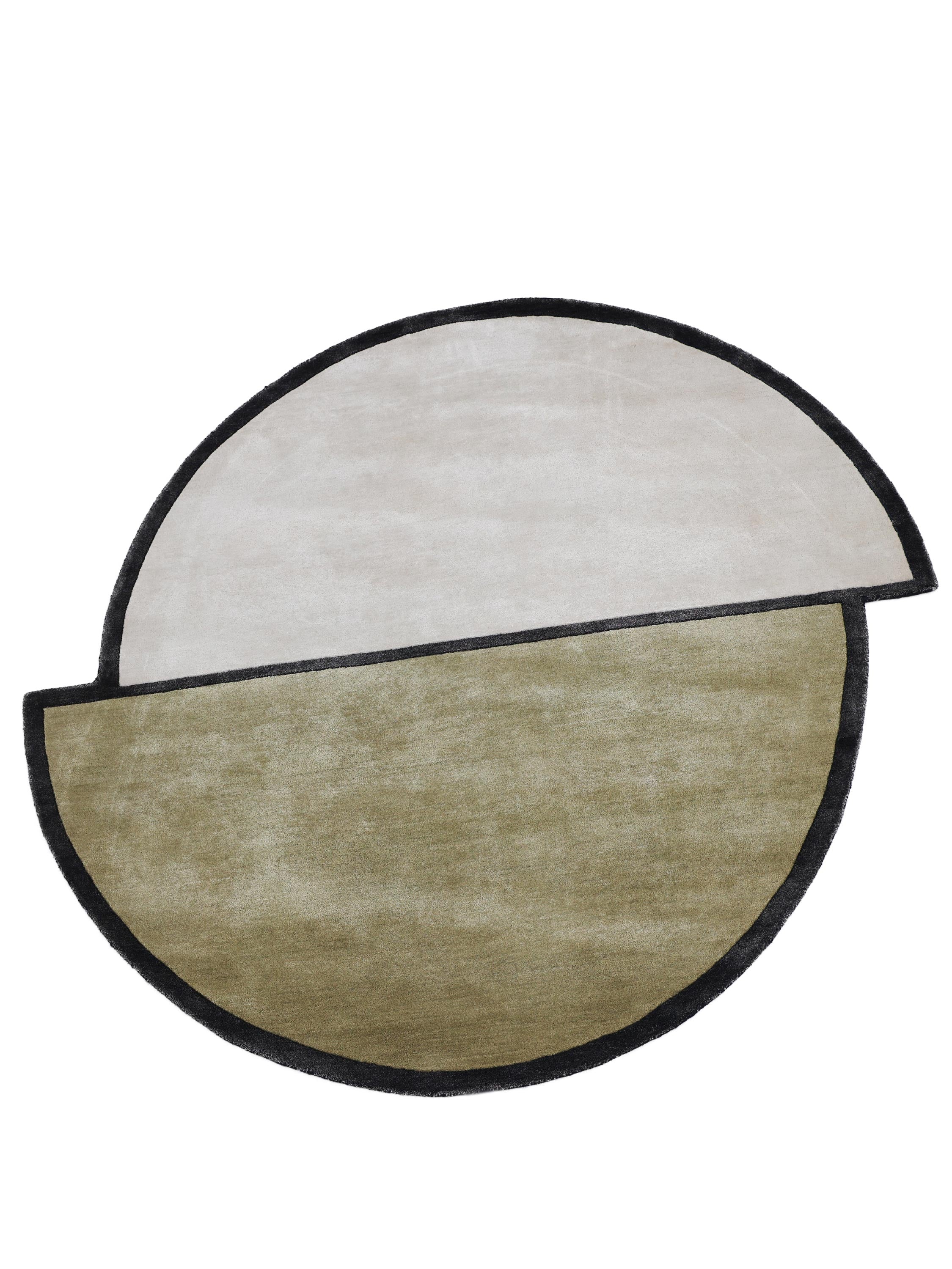 PIEBALD | 6' x 5'6" FT | MODERN RUGS | OLIVE GREEN - BEIGE COLOR