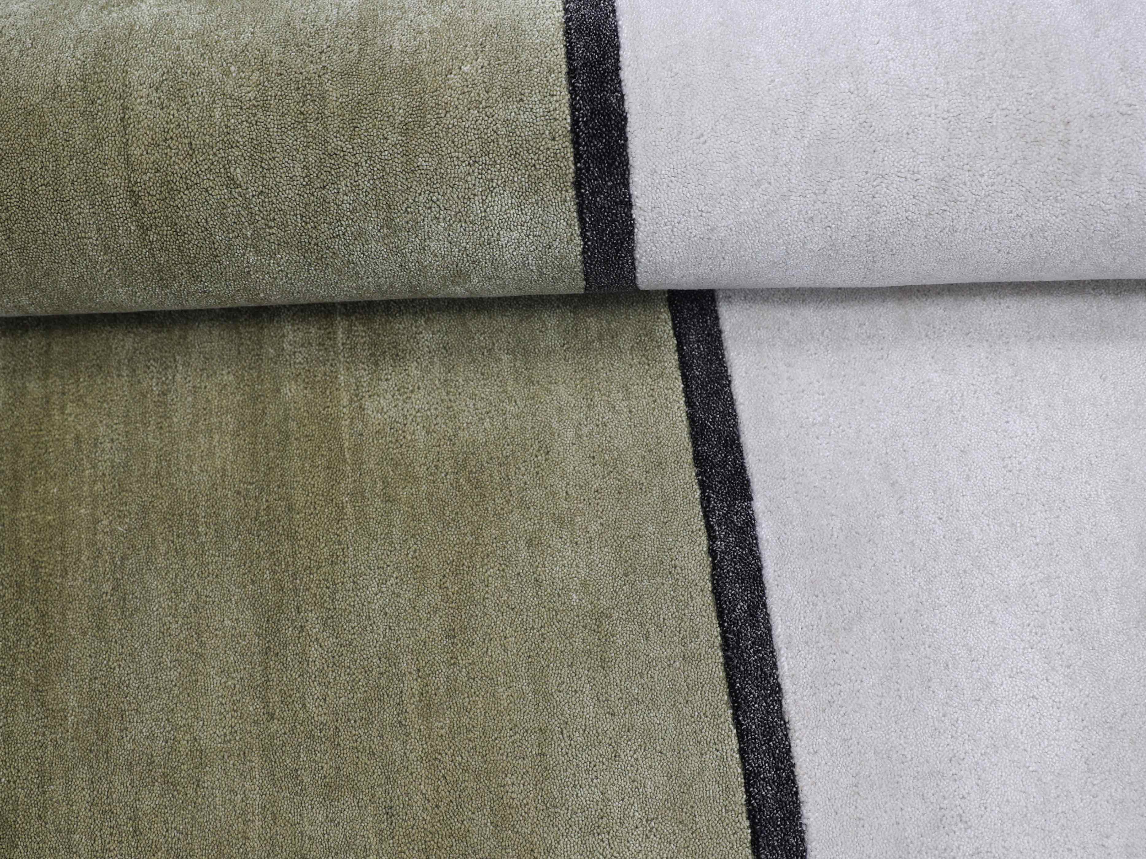 PIEBALD | 6' x 5'6" FT | MODERN RUGS | OLIVE GREEN - BEIGE COLOR