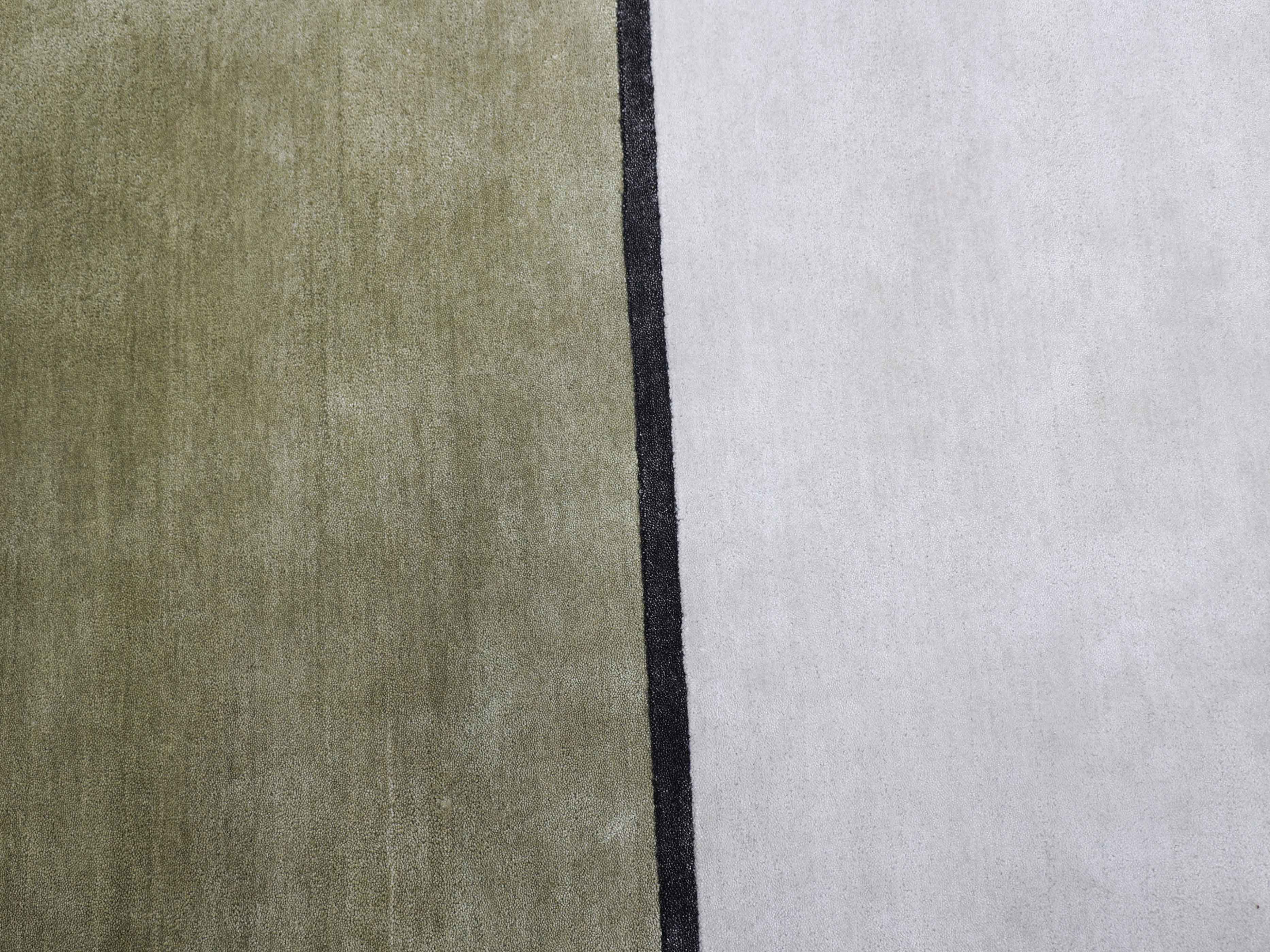 PIEBALD | 6' x 5'6" FT | MODERN RUGS | OLIVE GREEN - BEIGE COLOR