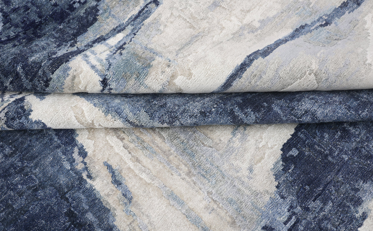 TANGLE | 8' x 10' FT | MODERN RUGS | IVORY/ DK BLUE COLOR