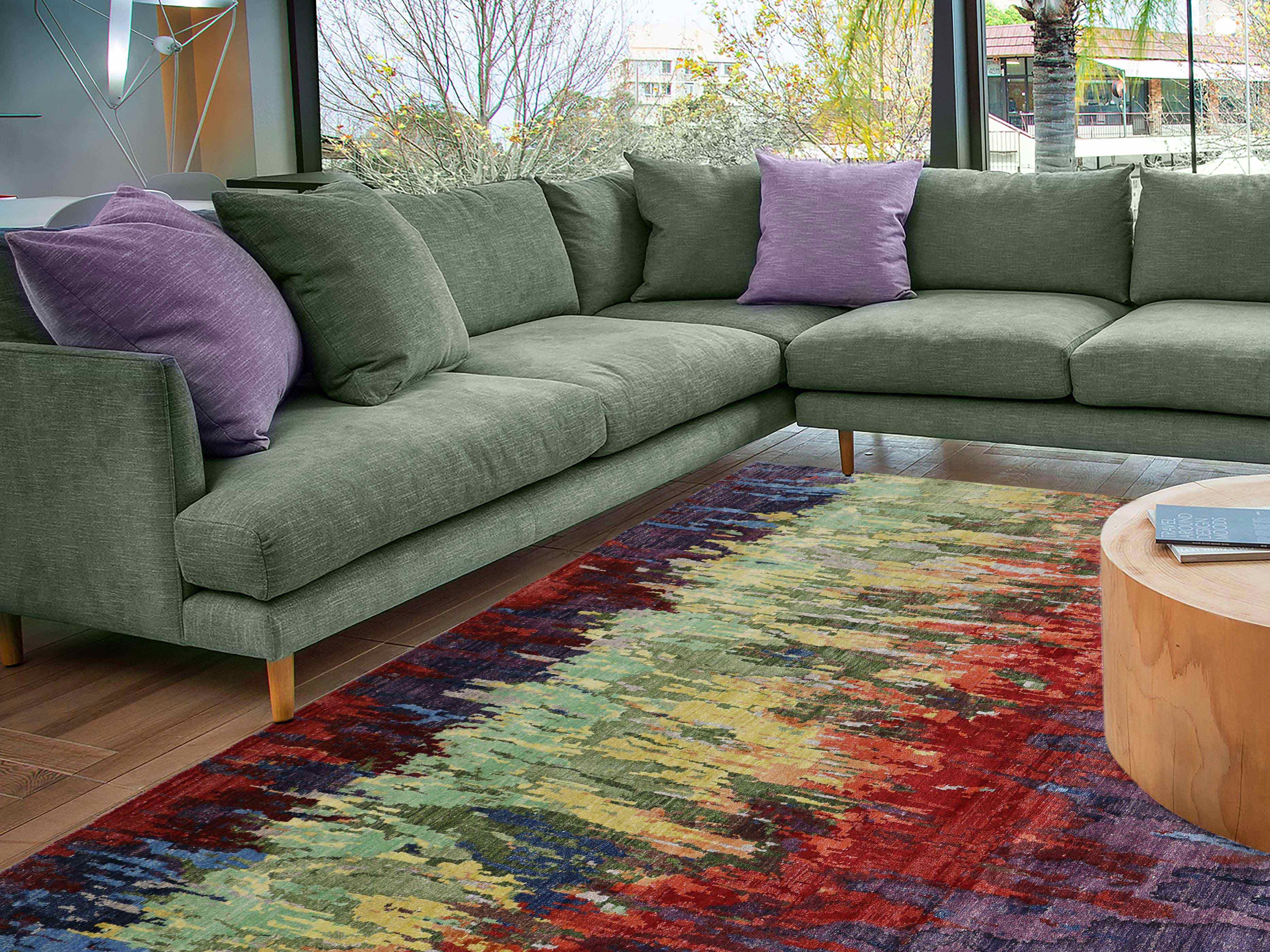 HUMAKONE | 5'6" x 8' FT | MODERN RUGS | MULTI COLOR