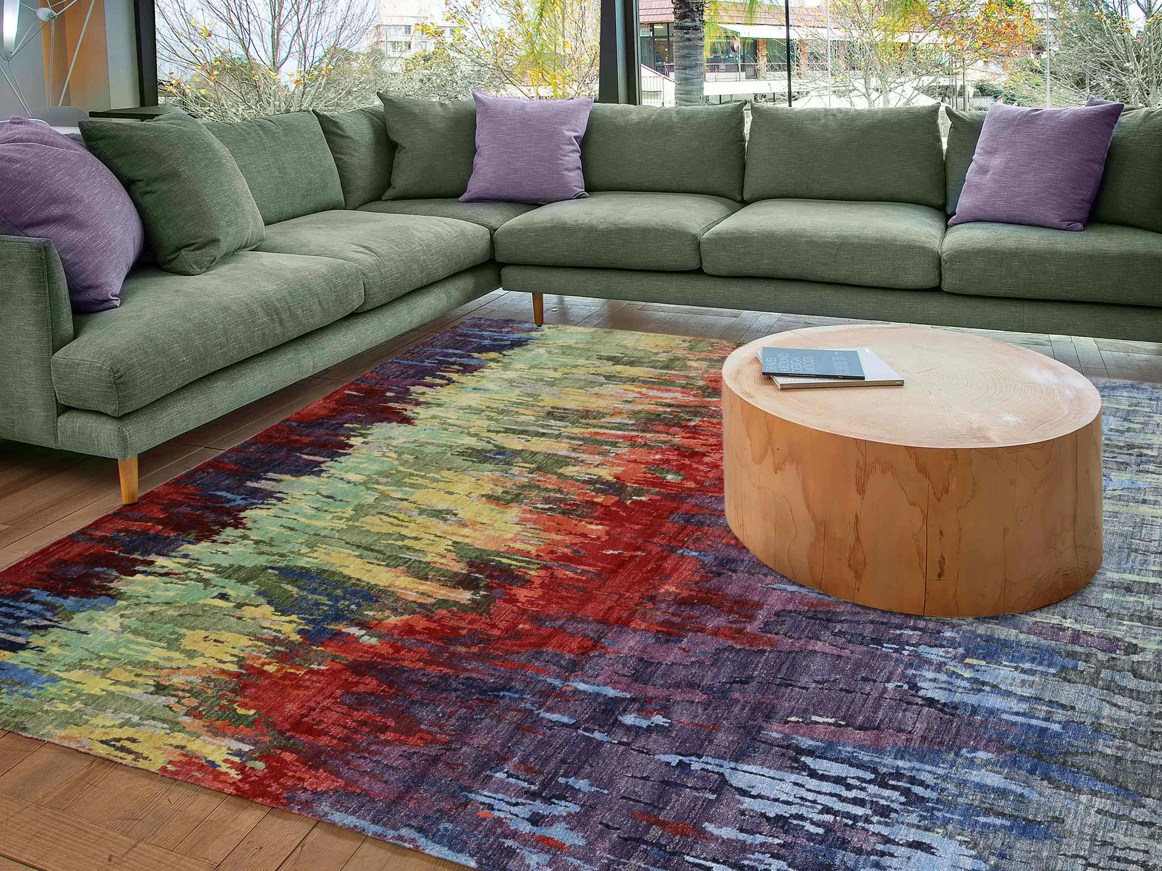 HUMAKONE | 5'6" x 8' FT | MODERN RUGS | MULTI COLOR