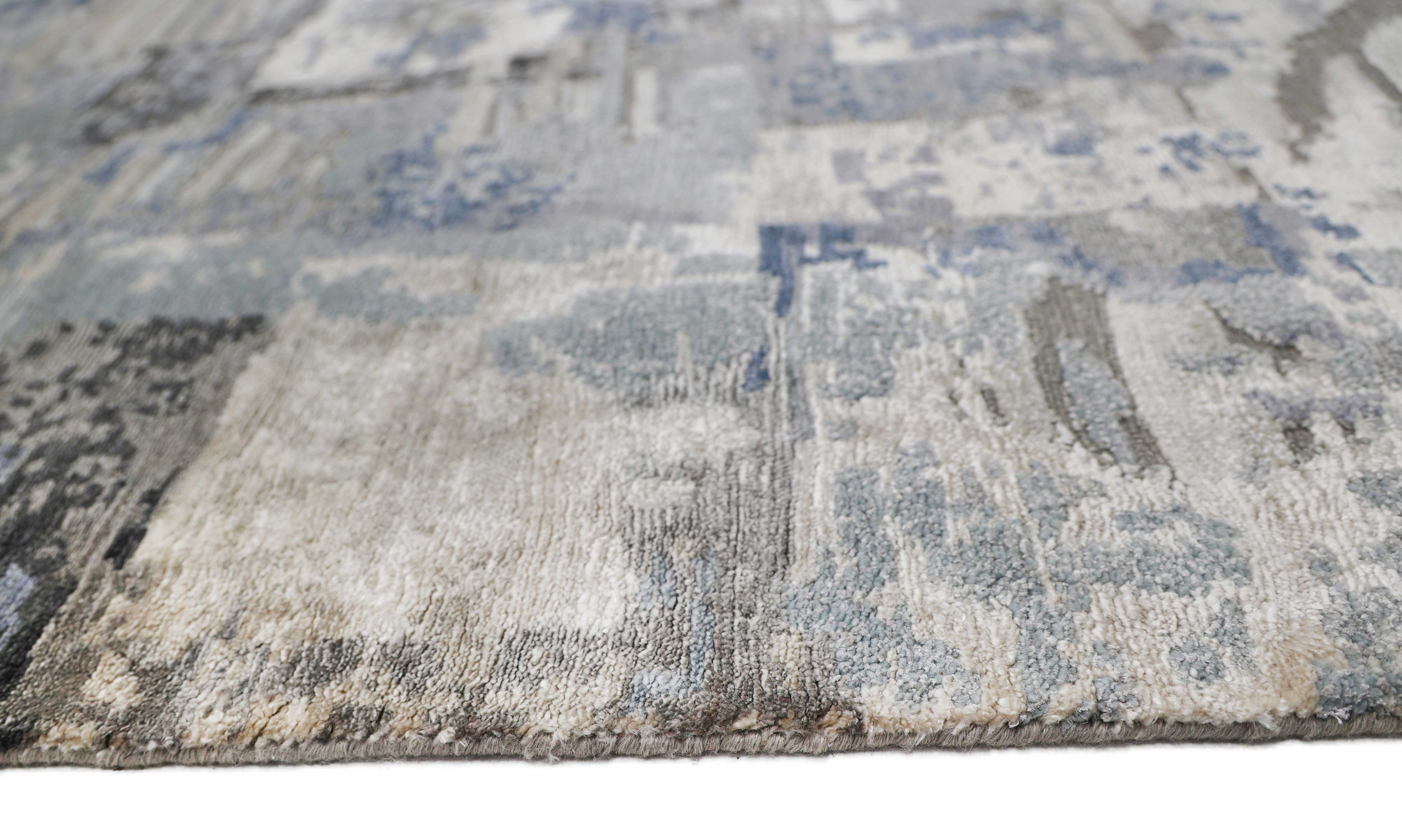 PEGASUS | 8' x 10' FT | MODERN RUGS | SILVER/BLUE COLOR