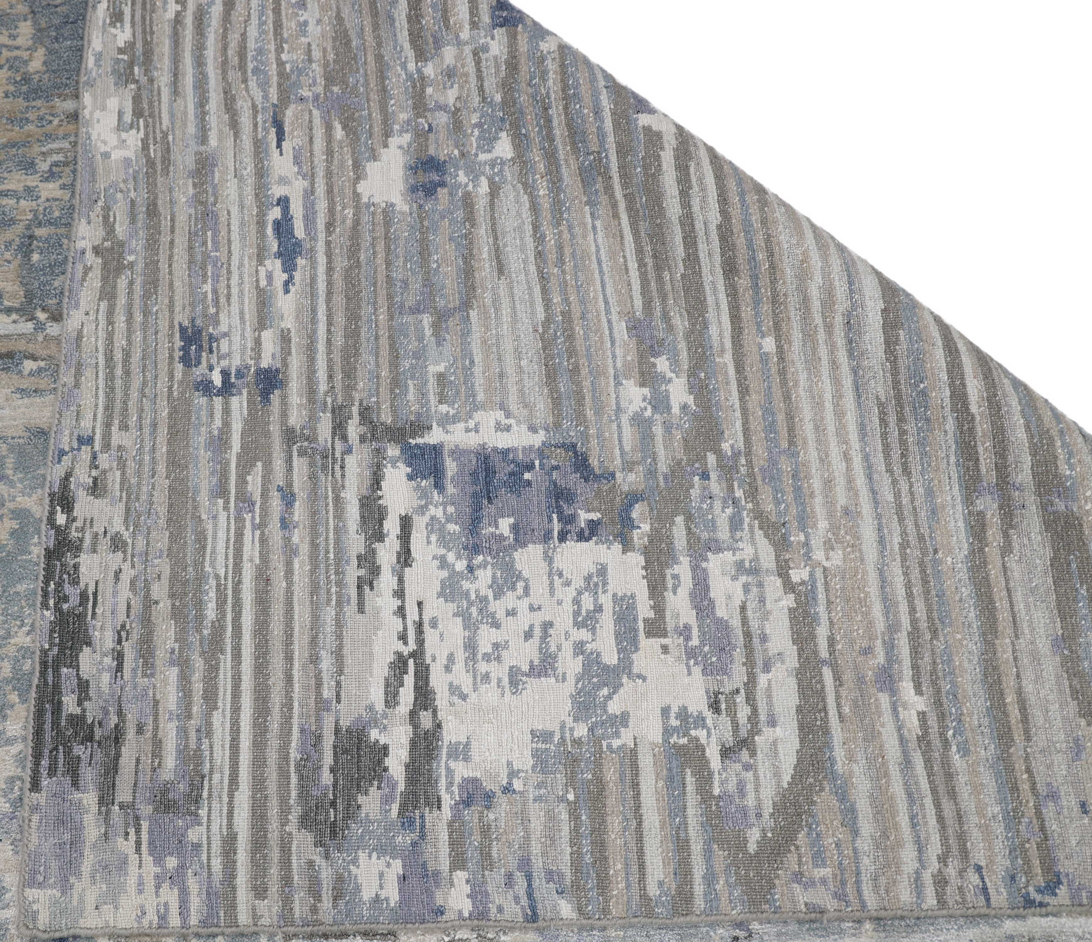 PEGASUS | 8' x 10' FT | MODERN RUGS | SILVER/BLUE COLOR