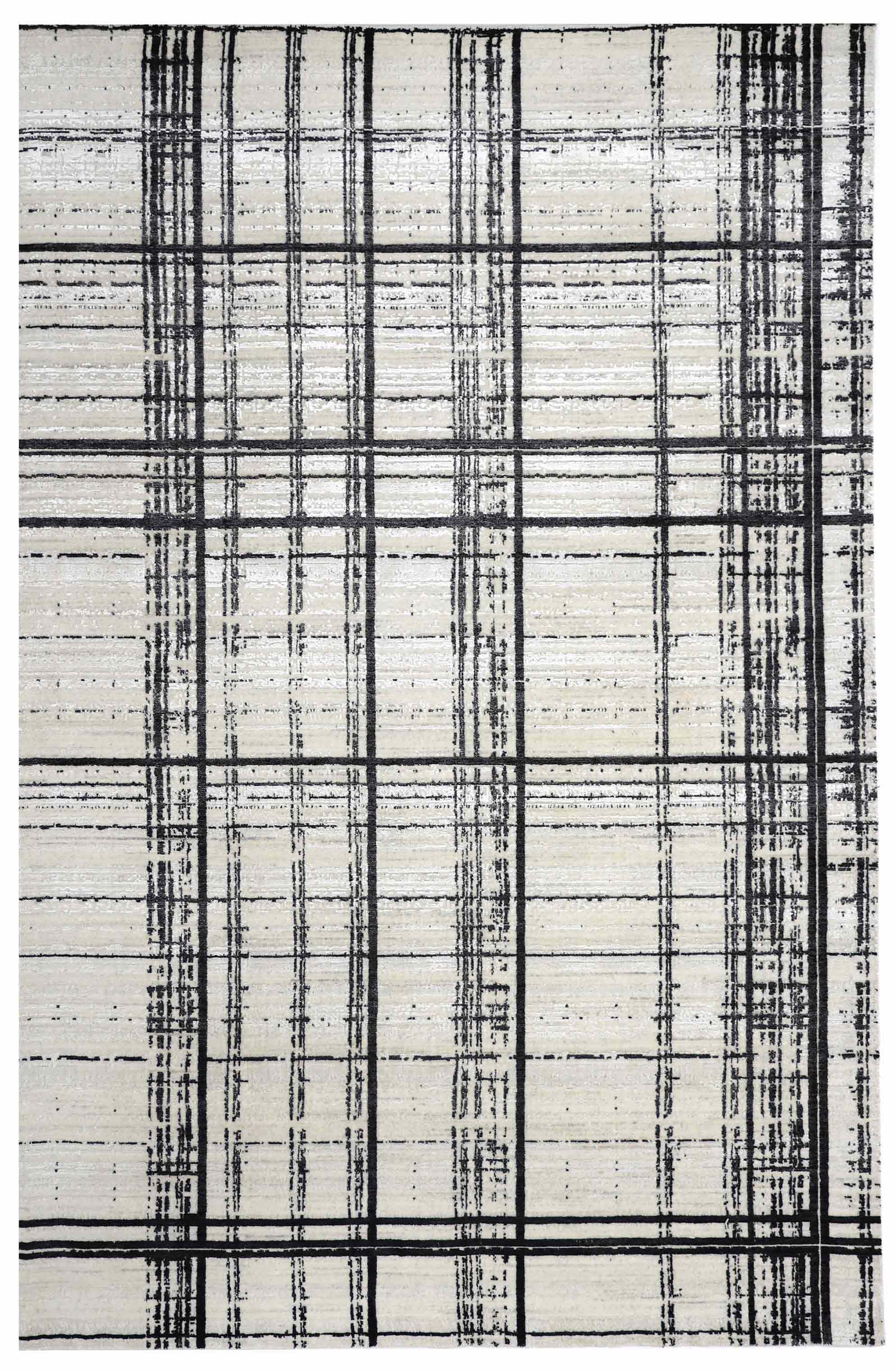 GRIDLUXE | 4' x 6' FT | MODERN RUGS | BLACK/IVORY COLOR
