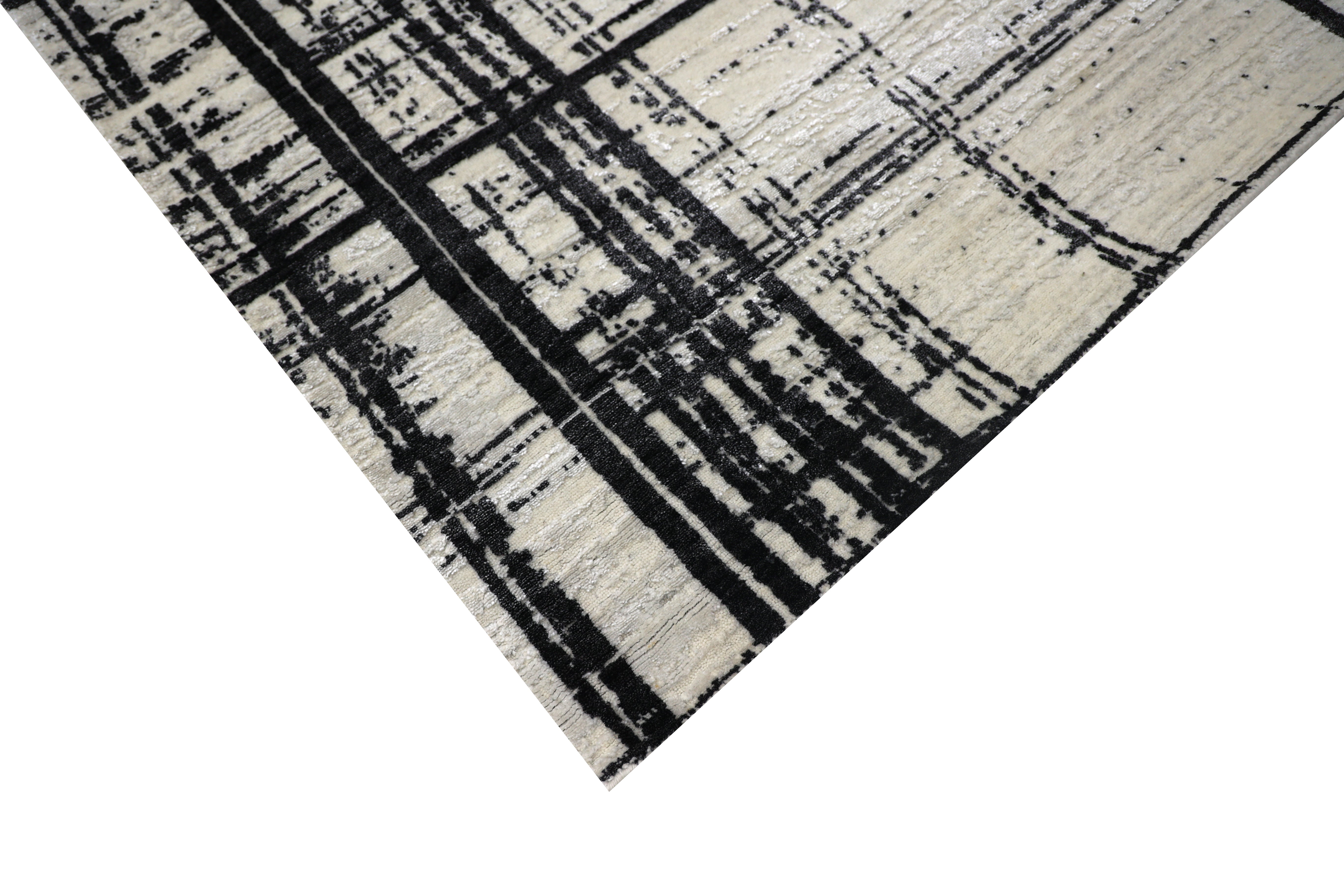 GRIDLUXE | 4' x 6' FT | MODERN RUGS | BLACK/IVORY COLOR