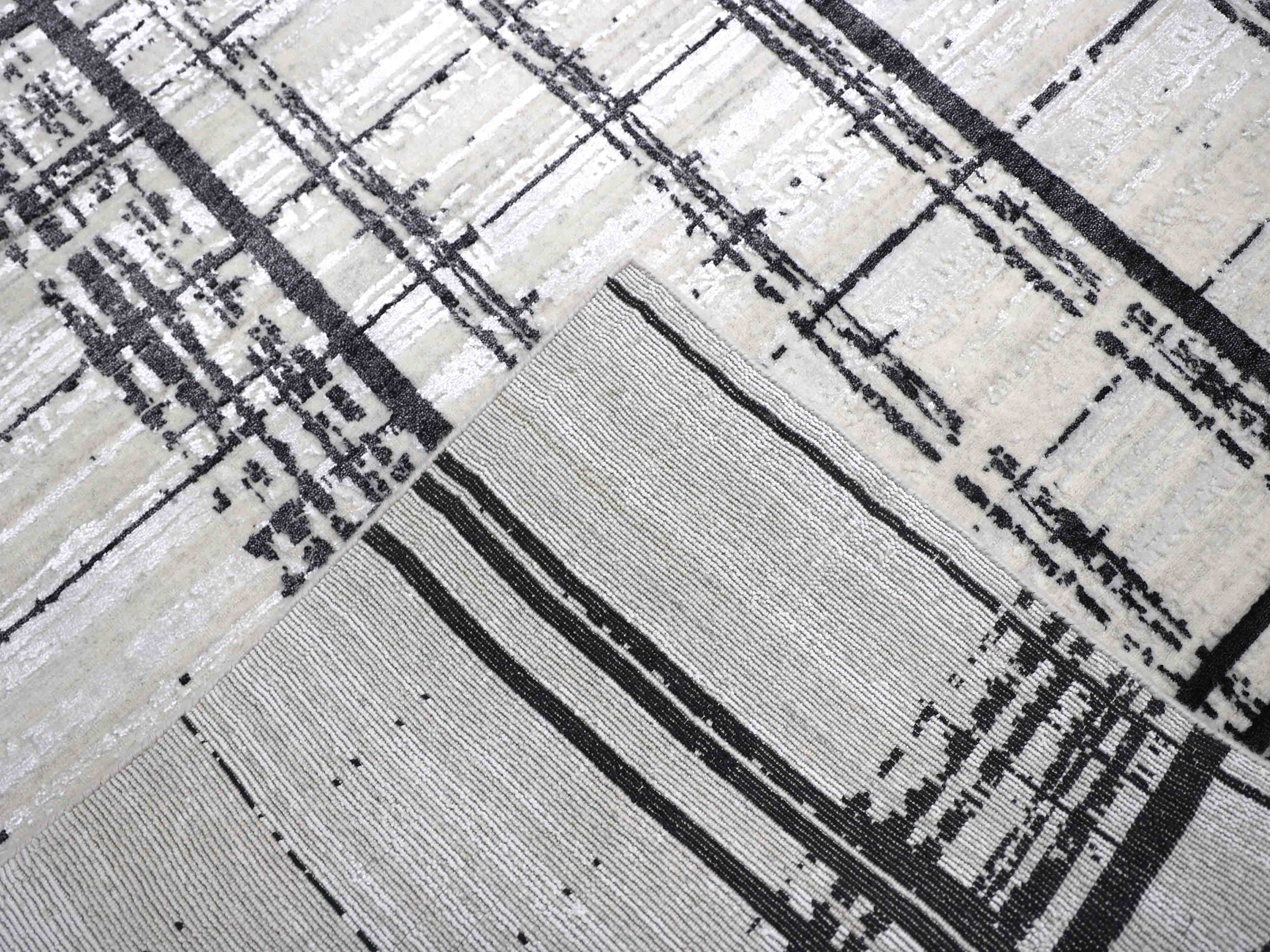 GRIDLUXE | 4' x 6' FT | MODERN RUGS | BLACK/IVORY COLOR