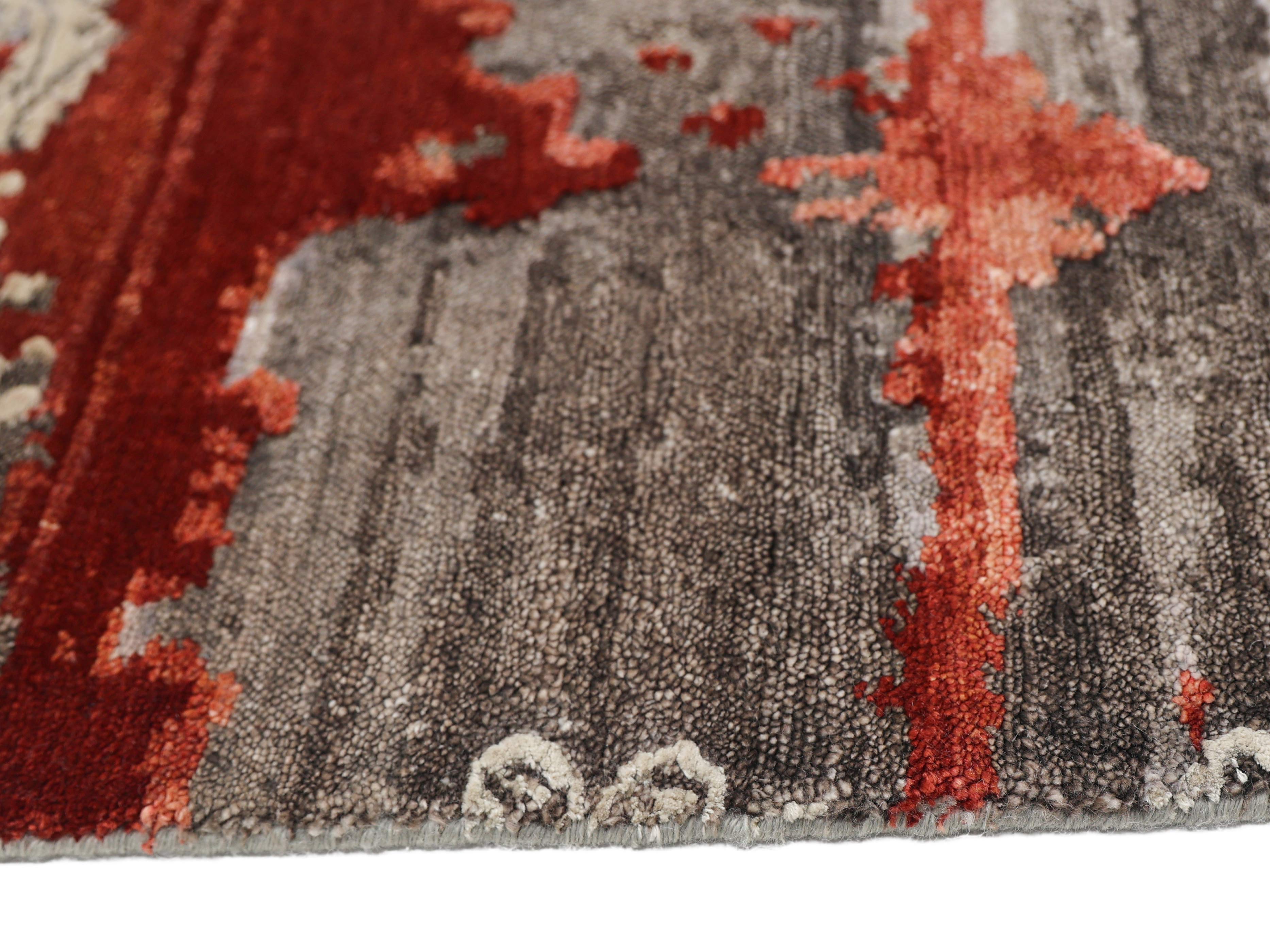 SIENNE | 5'6" x 8' FT | MODERN RUGS | BROWN - RED COLOR