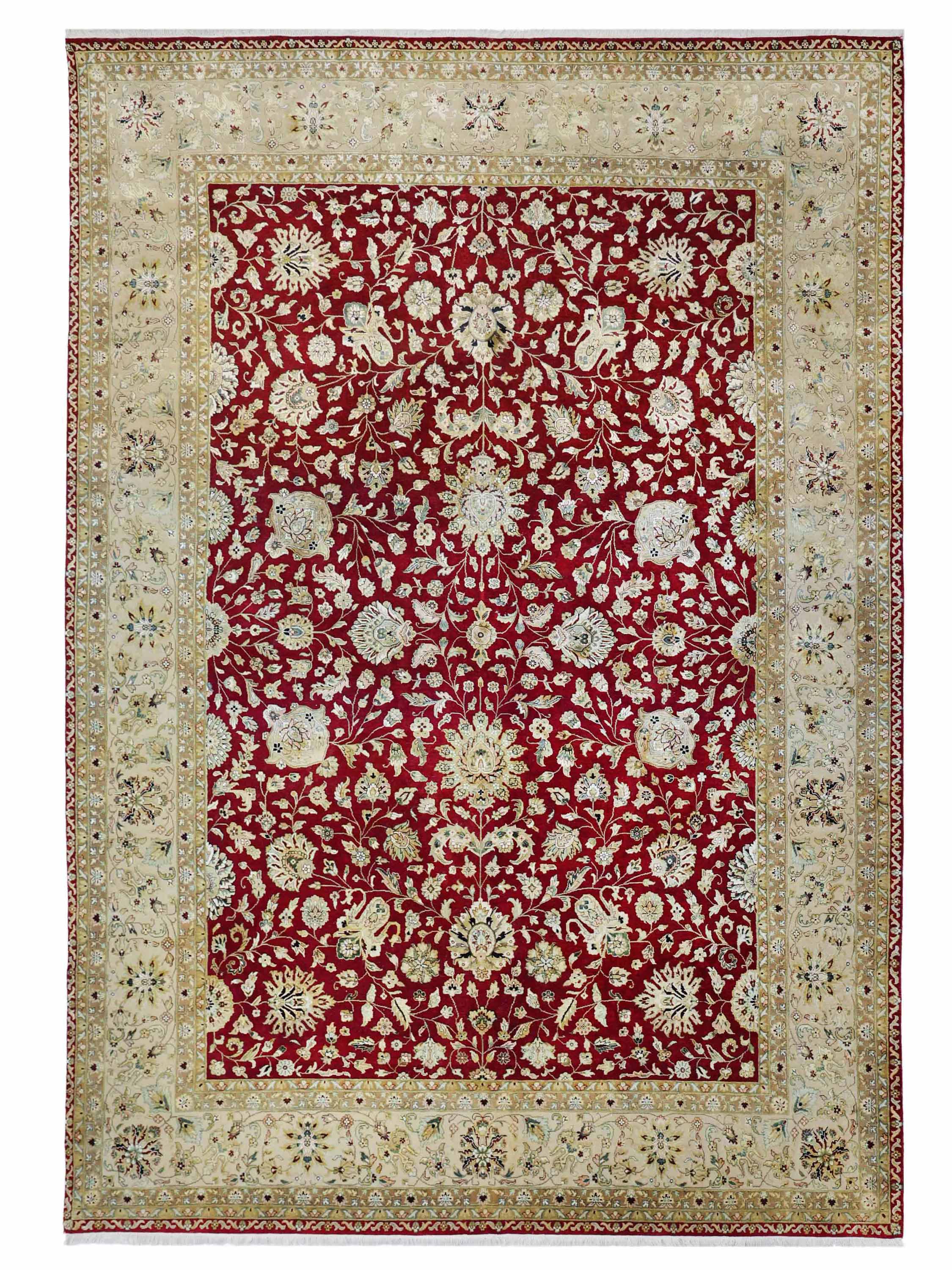 REBELLION | 9' x 12' FT | TRADITIONAL RUGS | DARK RED - IVORY COLOR