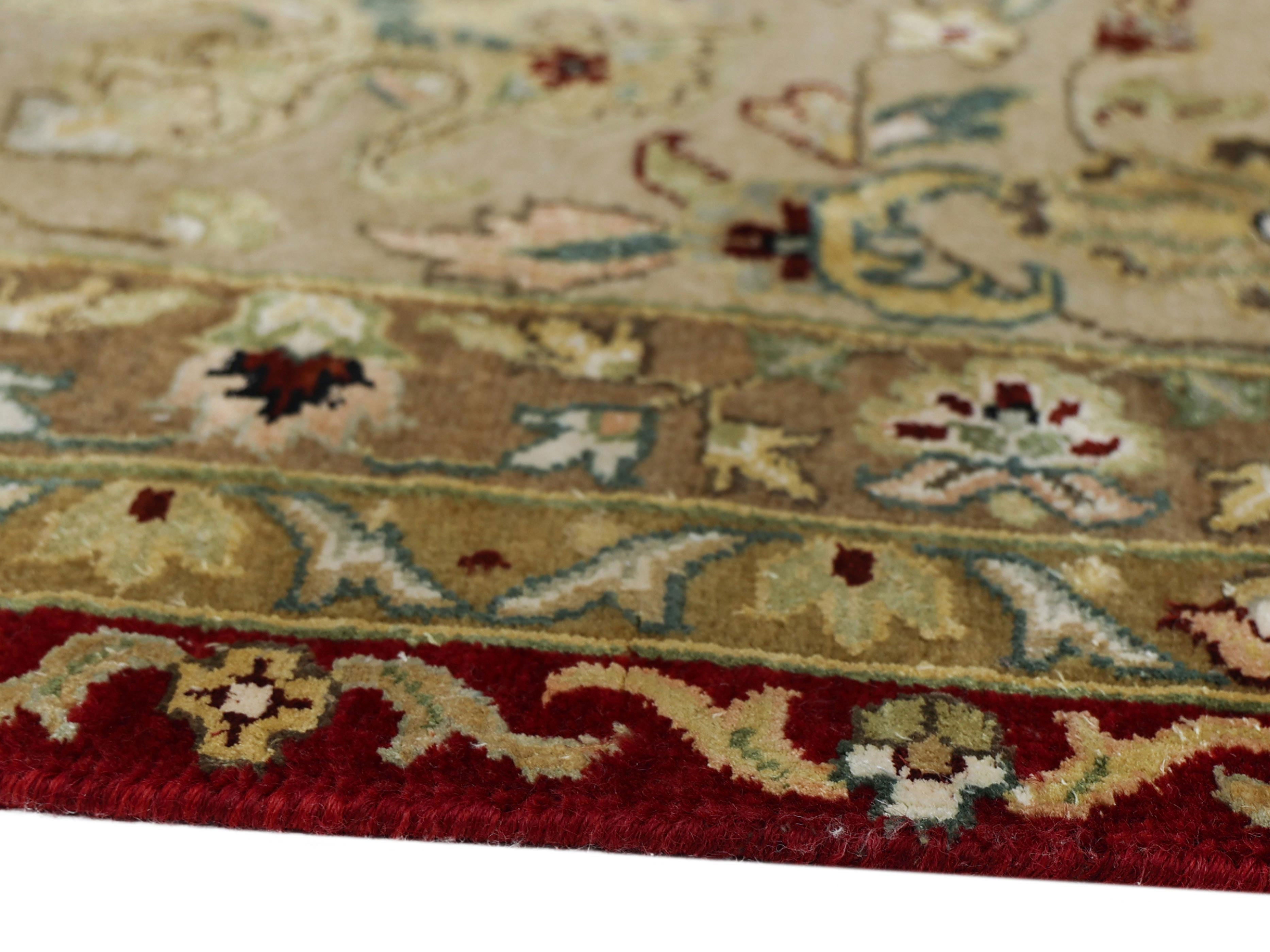 REBELLION | 9' x 12' FT | TRADITIONAL RUGS | DARK RED - IVORY COLOR