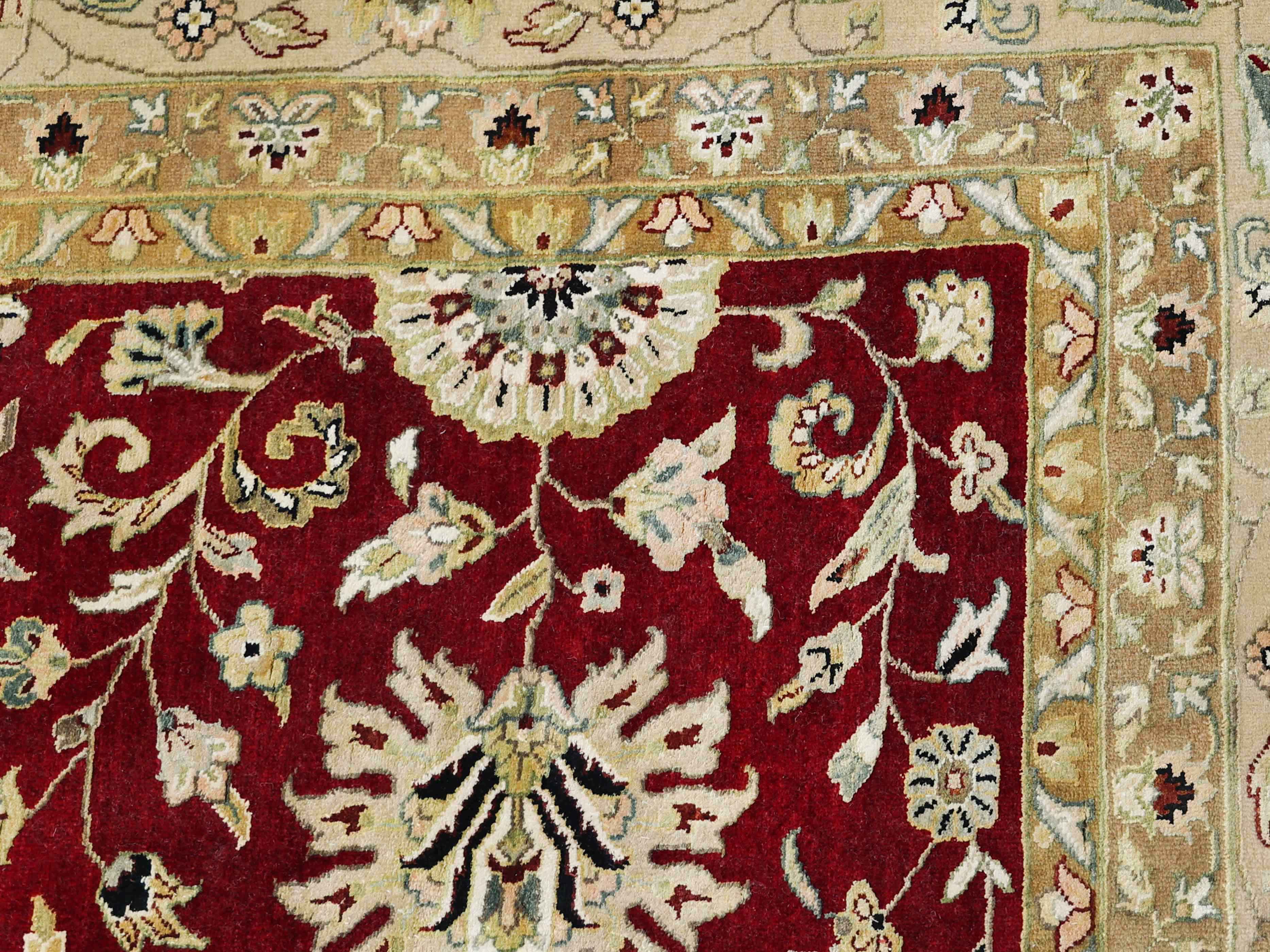 REBELLION | 9' x 12' FT | TRADITIONAL RUGS | DARK RED - IVORY COLOR